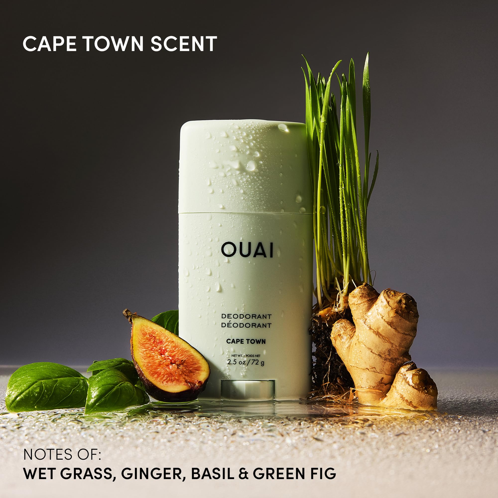 OUAI Aluminum Free Deodorant - Women's Deodorant with 24-Hour Odor Control & Invisible Application - Enriched with Notes of Wet Grass, Ginger, Basil & Green Fig - Cape Town (2.5 oz) OUAI buy supplements canada