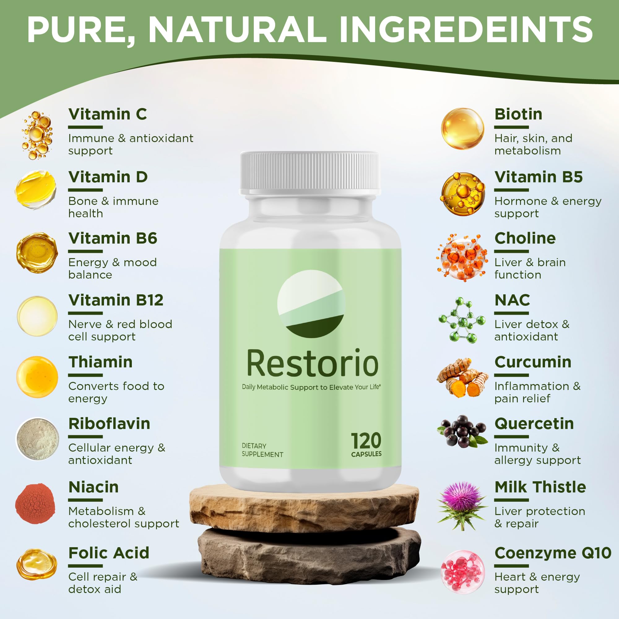 Restorio™ Metabolic Health Support Capsules - Liver & Inflammation Support - Hangover Prevention - Exercise Recovery - 120 Capsules Restorio buy supplements canada