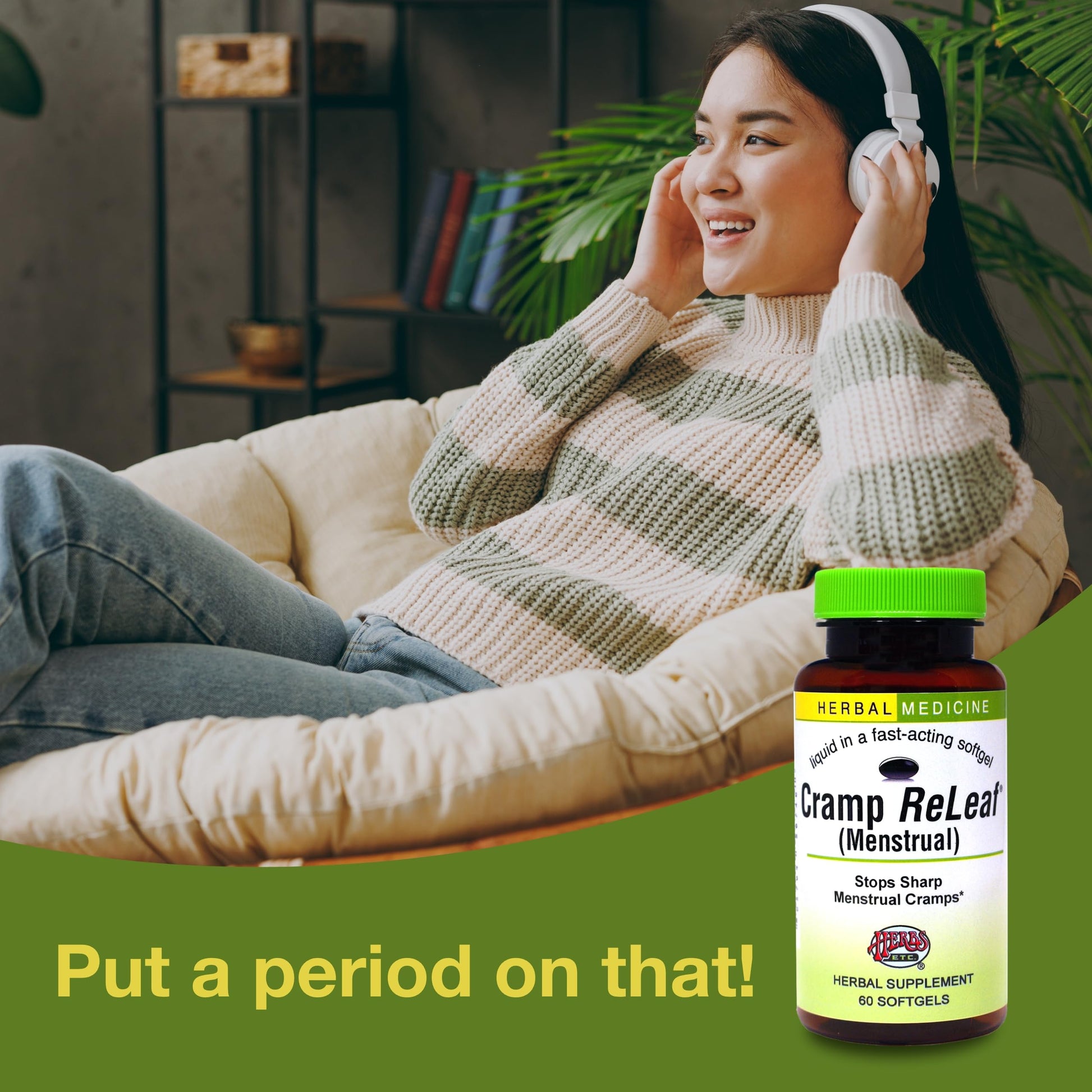 Herbs Etc. Cramp ReLeaf (Menstrual) - Abdominal Muscle Support - Herbal Supplement to Aid Menstrual Health - Period Cramp Support with Black Haw, Cramp Bark and Bethroot - 60 Softgels (60 Servings) Herbs Etc. buy supplements canada