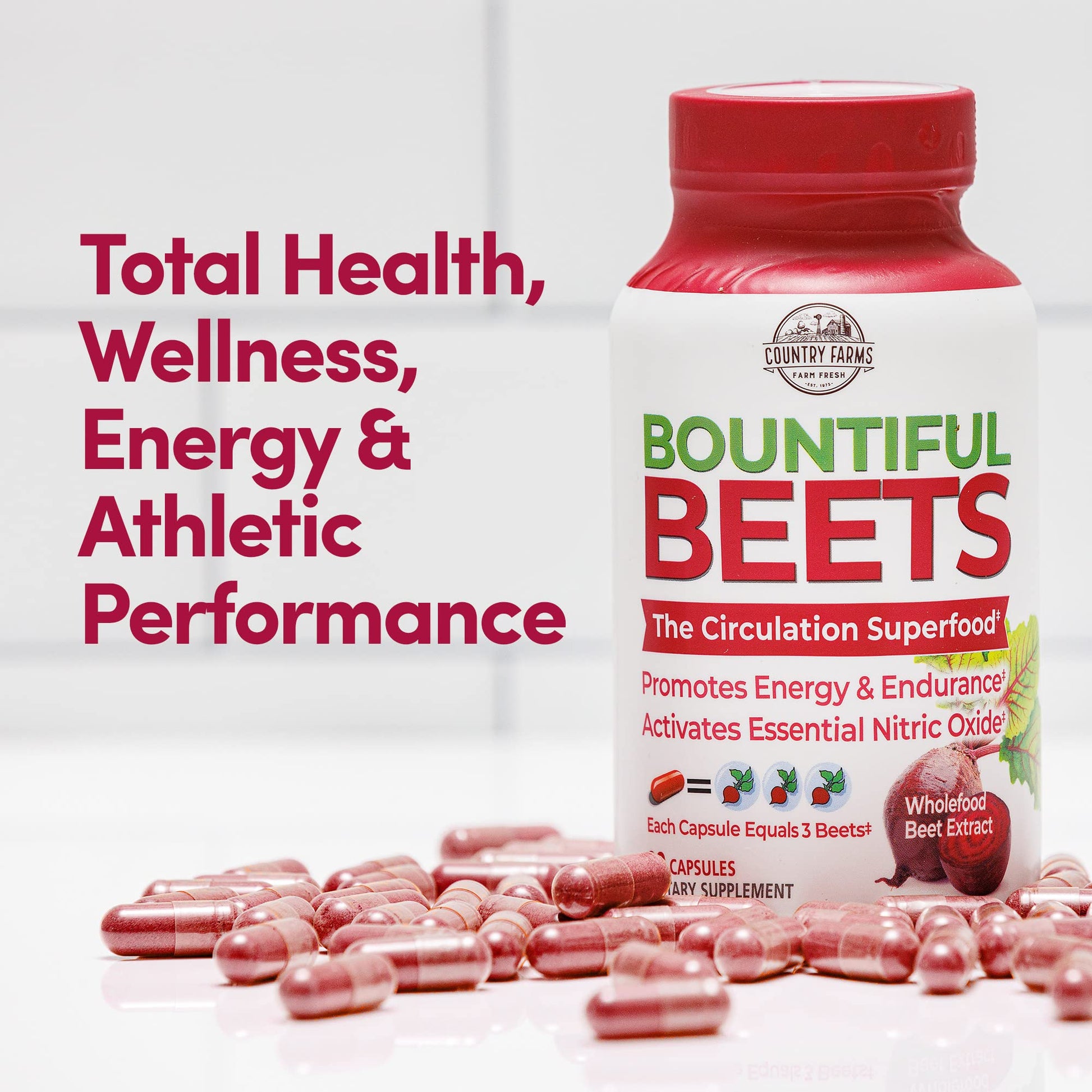 COUNTRY FARMS Bountiful Beets Root Capsules, Wholefood Beet Extract Superfood COUNTRY FARMS buy supplements canada