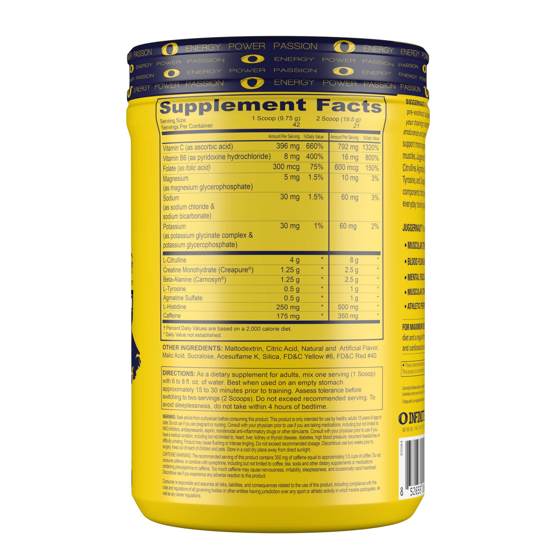 Infinite Labs Juggernaut X Ultimate Punch Pre Workout Supplement with Citrulline, Creatine Infinite Labs buy supplements canada