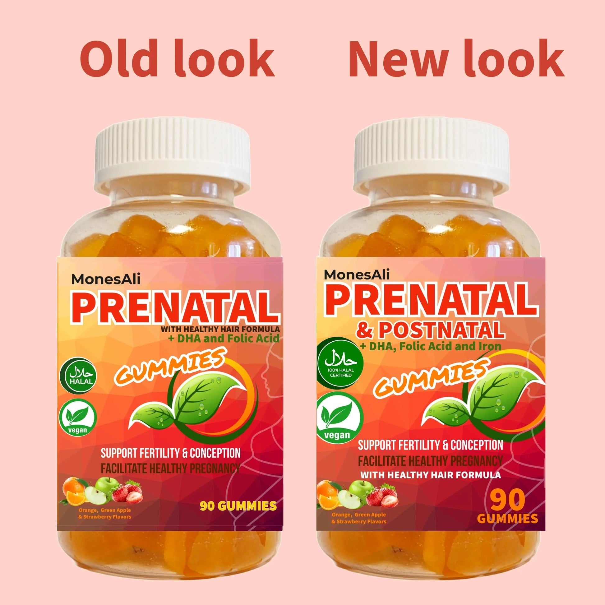 MonesAli Prenatal Gummies for Women Vitamins| & Postnatal | Vegan, Halal, Gelatin Free | with Folate, Iron & Biotin | MonesAli buy supplements canada