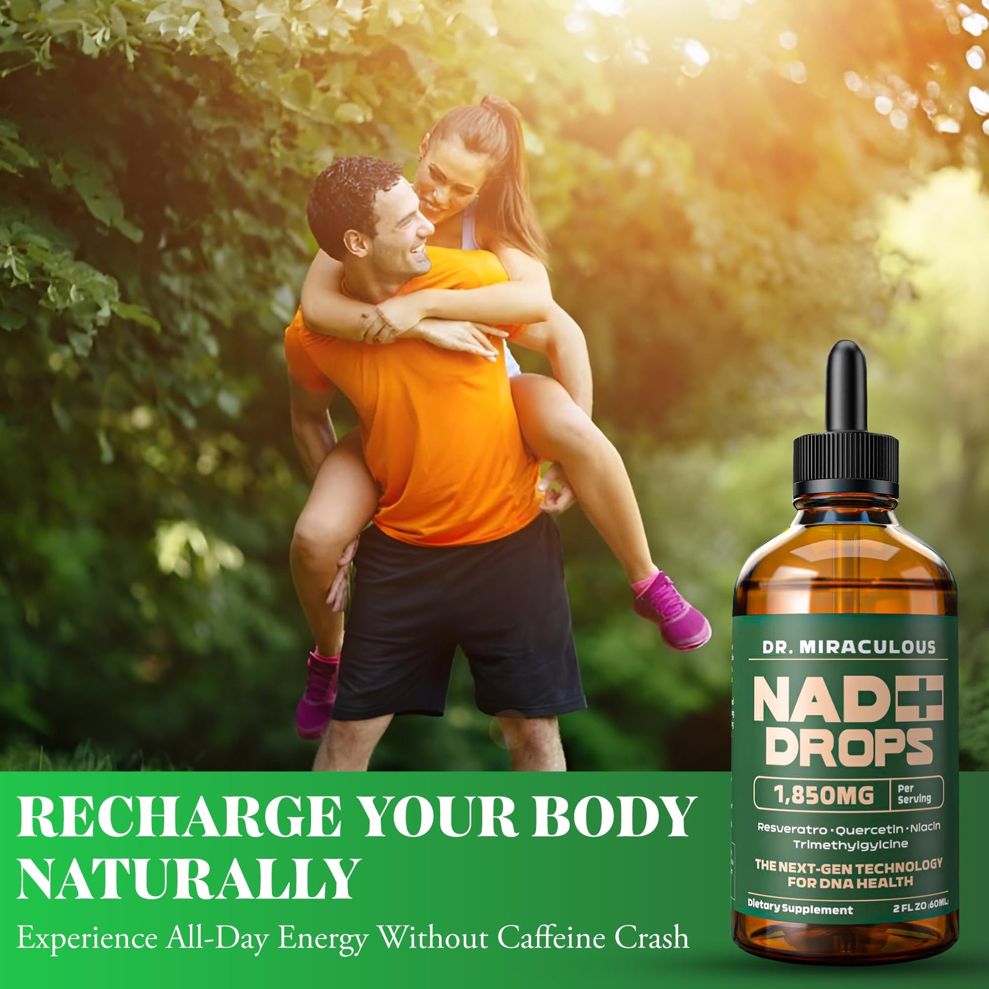 Dr. Miraculous Pure NAD+ Supplements 1850mg Liquid Drops for Women & Man | Nicotinamide Riboside Organic NAD Plus Boosting Supplement - Natural Lemon Flavor Dr. Miraculous buy supplements canada