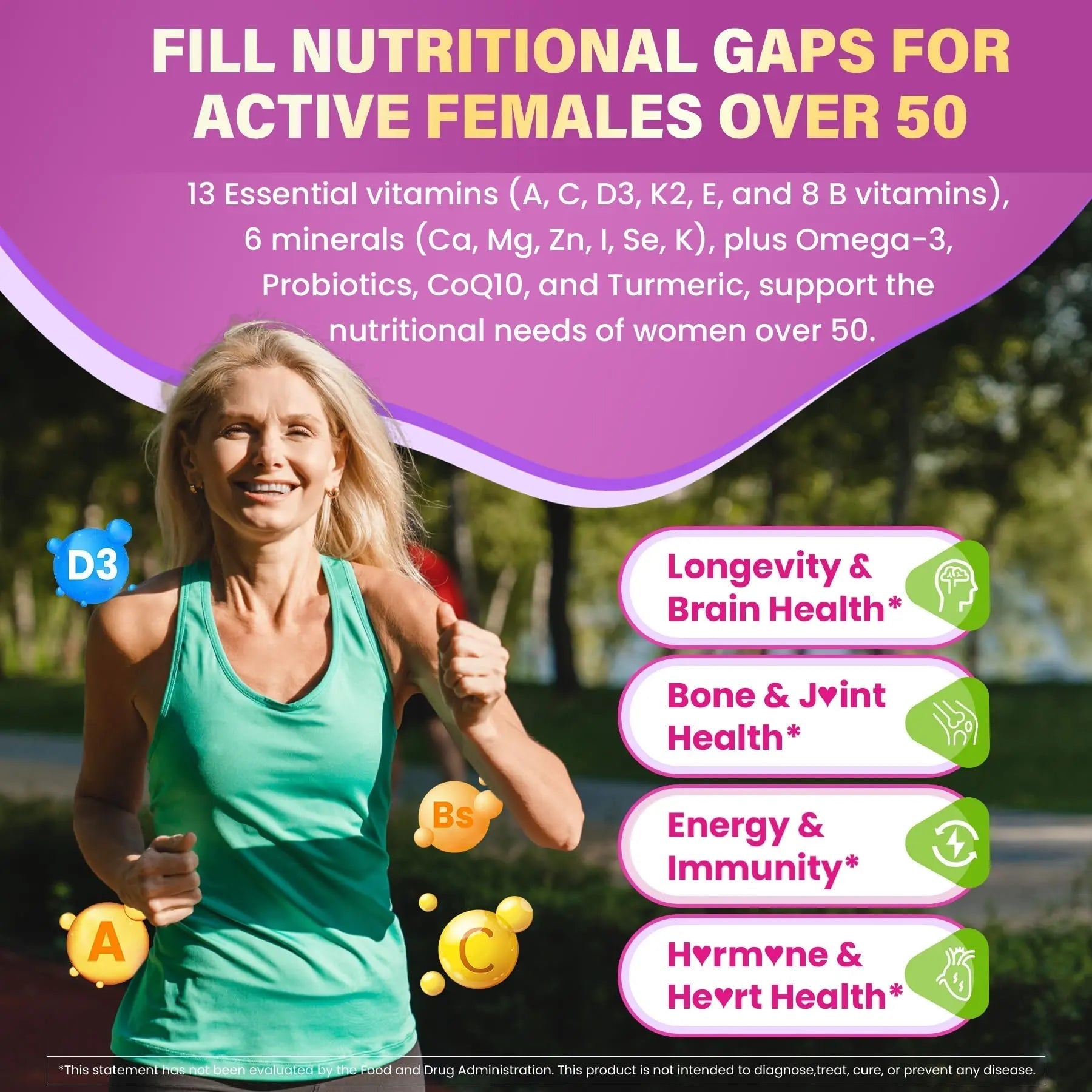 Multivitamin for Women 50 Plus Gummies, Vegan Omega 3, Methylfolate, Calcium, D3 K2, CoQ10, Daily Vitamin A C E, Methylated B12, Biotin, B Complex Nextdia buy supplements canada