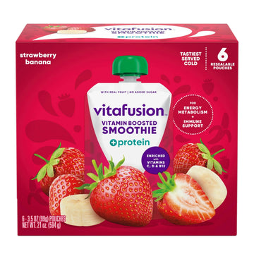 vitafusion Vitamin-Boosted Smoothie +Protein for Energy Metabolism and Immune Support, Strawberry Banana Flavor Excellent Source Vitafusion buy supplements canada