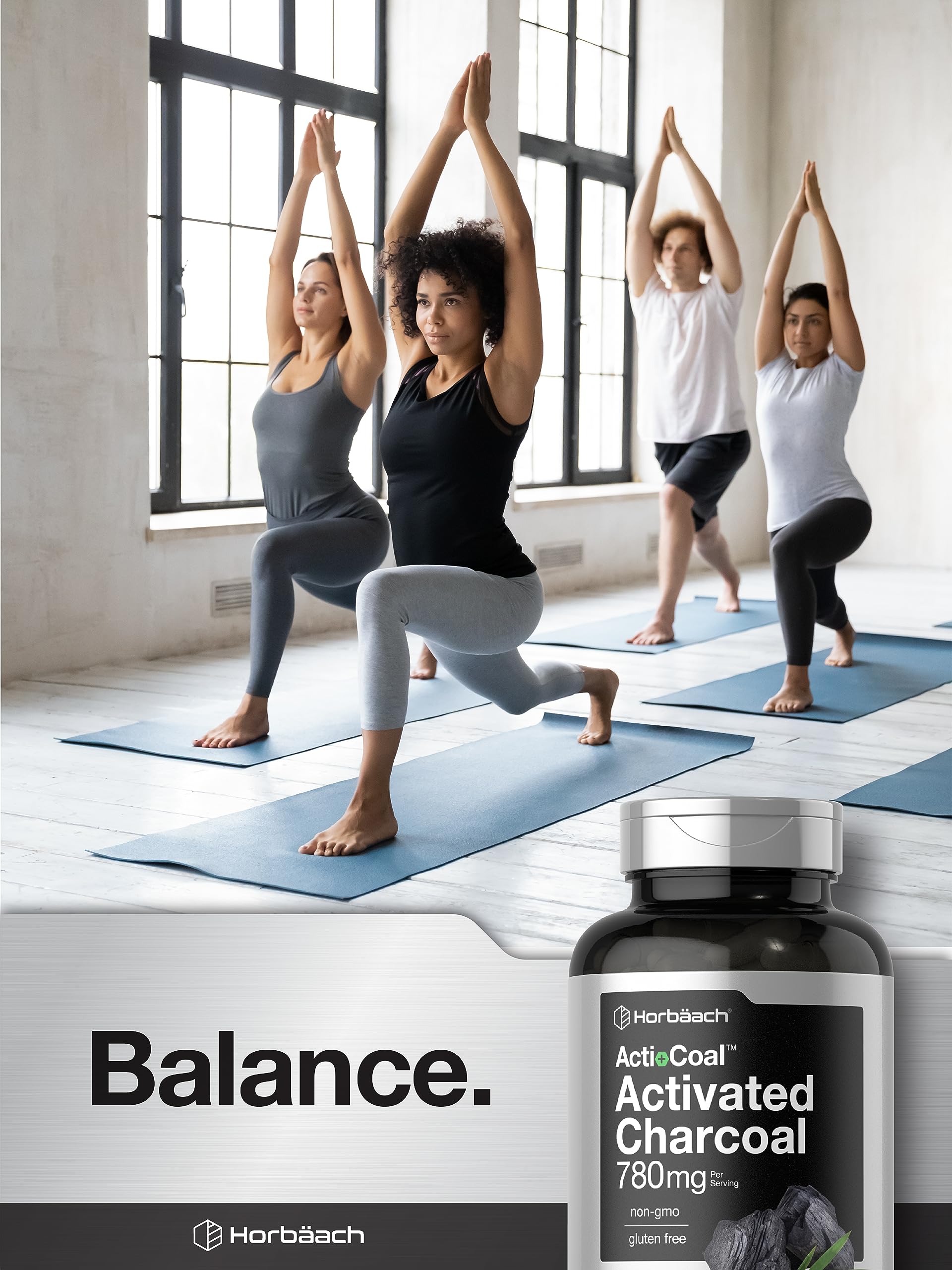 Charcoal Pills 780mg | 180 Capsules | Activated Charcoal from Coconut Shells | Non-GMO Horbäach buy supplements canada