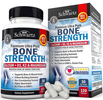 Bone Strength Supplement with Calcium + D3, K2 & Magnesium - Highly Absorbable BioSchwartz buy supplements canada