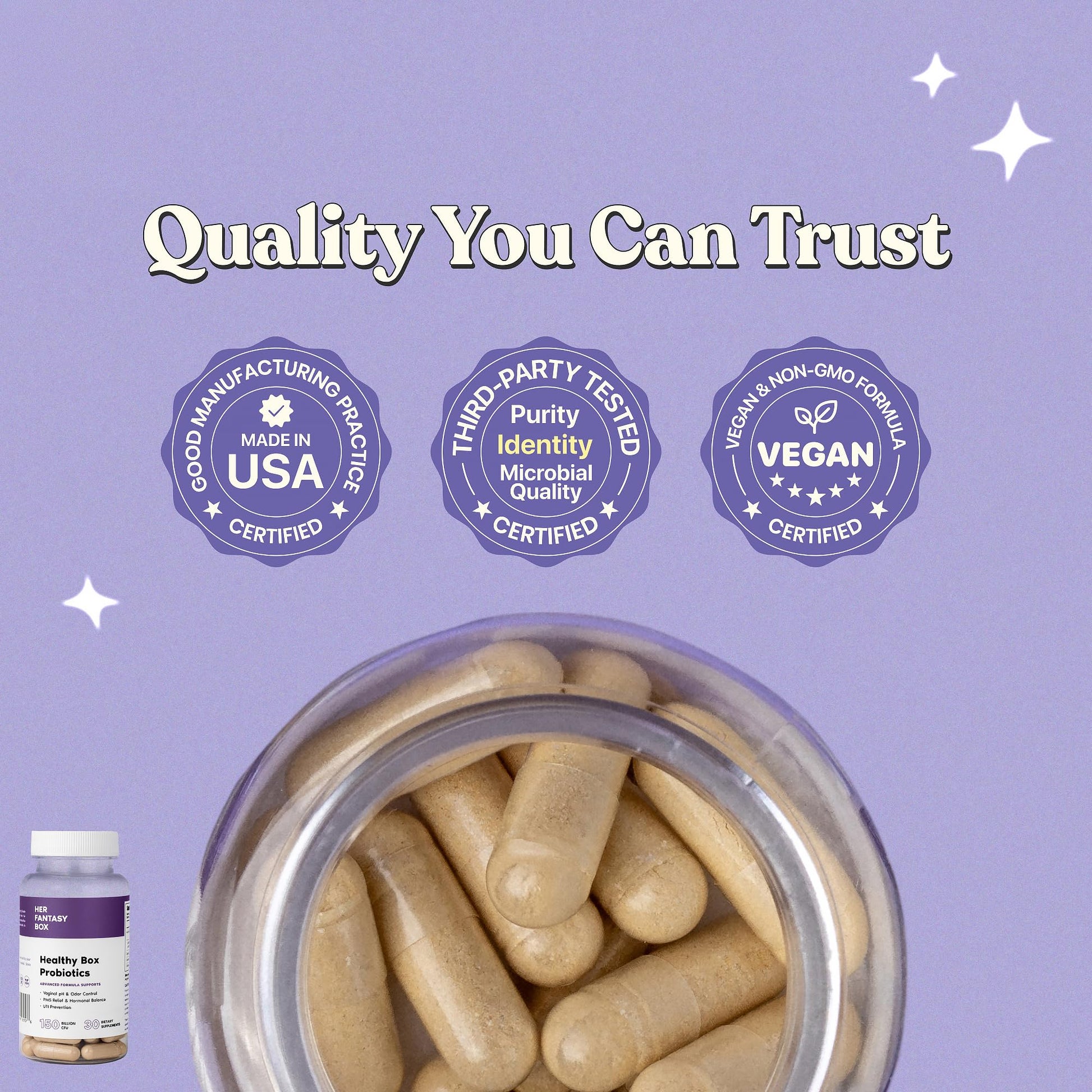 Her Fantasy Box | Healthy Box | Vaginal Probiotics for Women – Prebiotics + Advanced Lactobacillus Blend – Hormonal Balance, PMS Relief – Feminine Health Support with Cranberry & D-Mannose Her Fantasy Box buy supplements canada