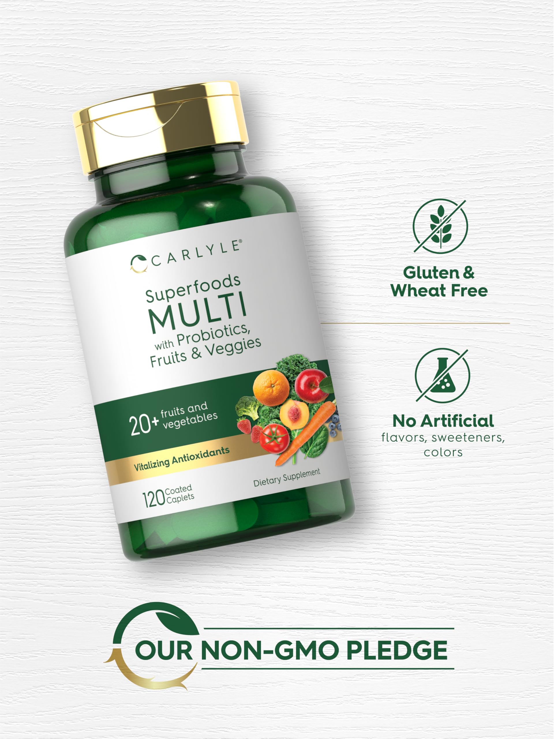 Carlyle Fruits and Veggies Supplement | 120 Count | Superfood Multivitamin with Probiotics | Made with 20 Fruits and Vegetables | Non-GMO & Gluten Free Carlyle buy supplements canada