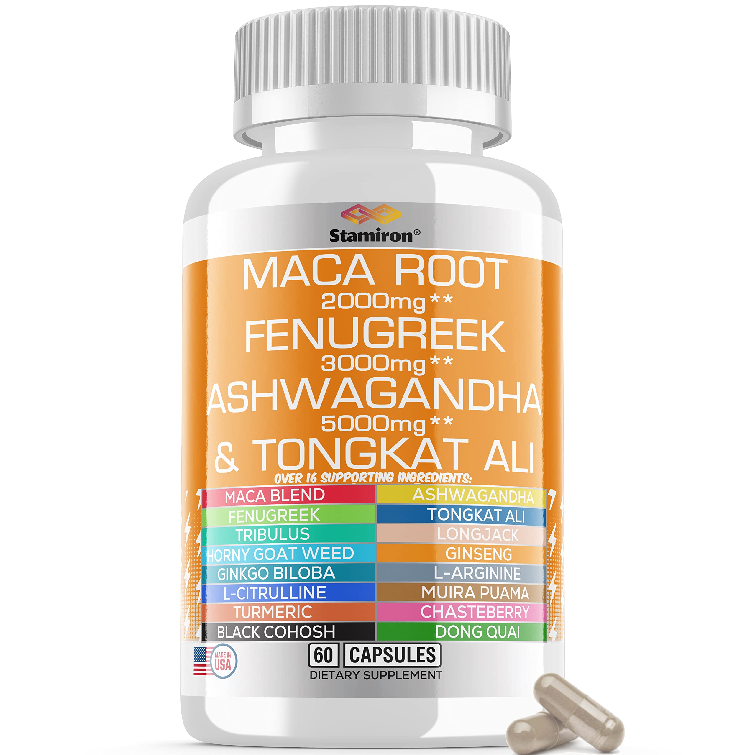 Stamiron Maca Root 2000mg Fenugreek 3000mg Ashwagandha 5000mg Supplement Stamiron buy supplements canada