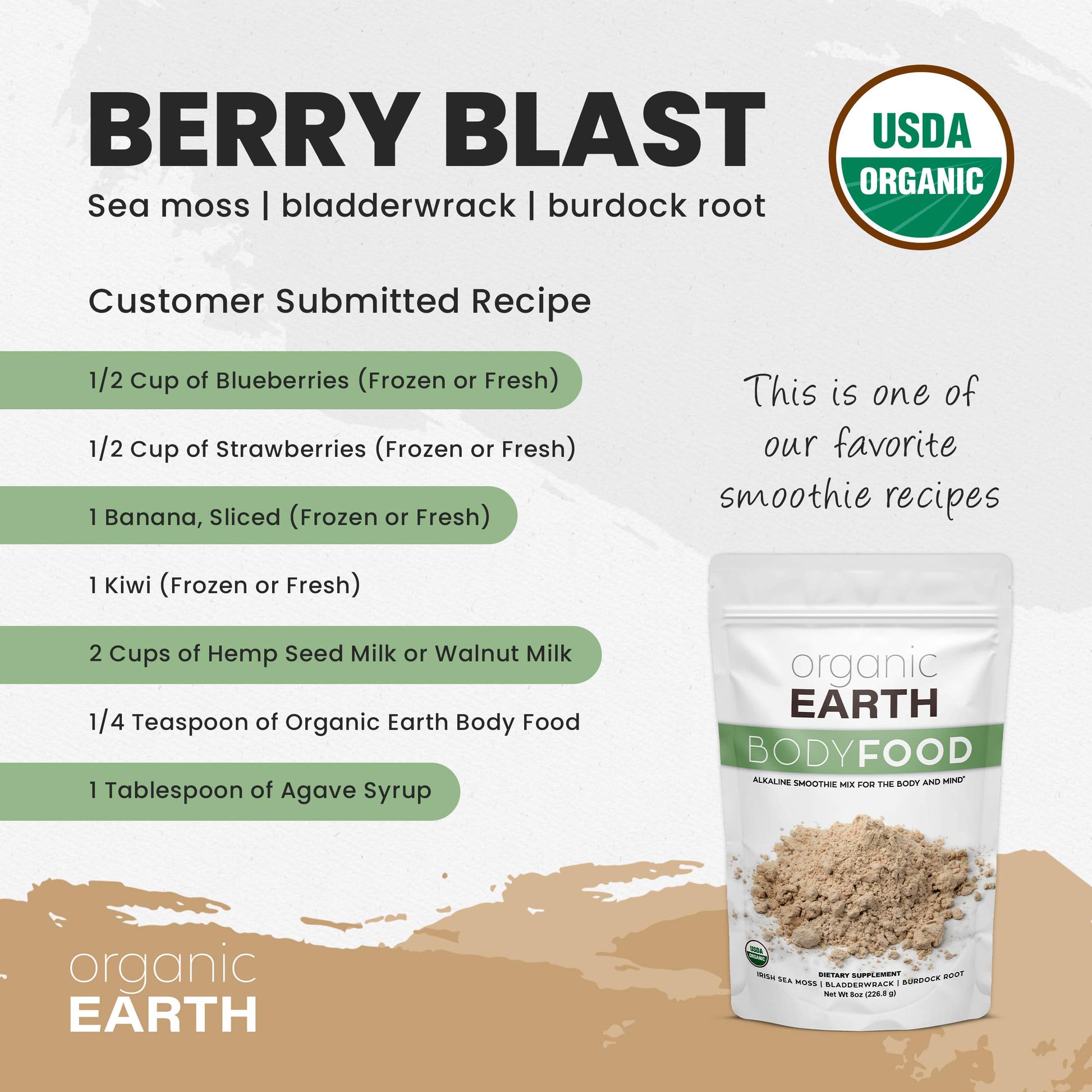 Organic Earth Irish Sea Moss Powder 8oz - Wildcrafted Sea Moss Organic with Bladderwrac Organic Earth buy supplements canada