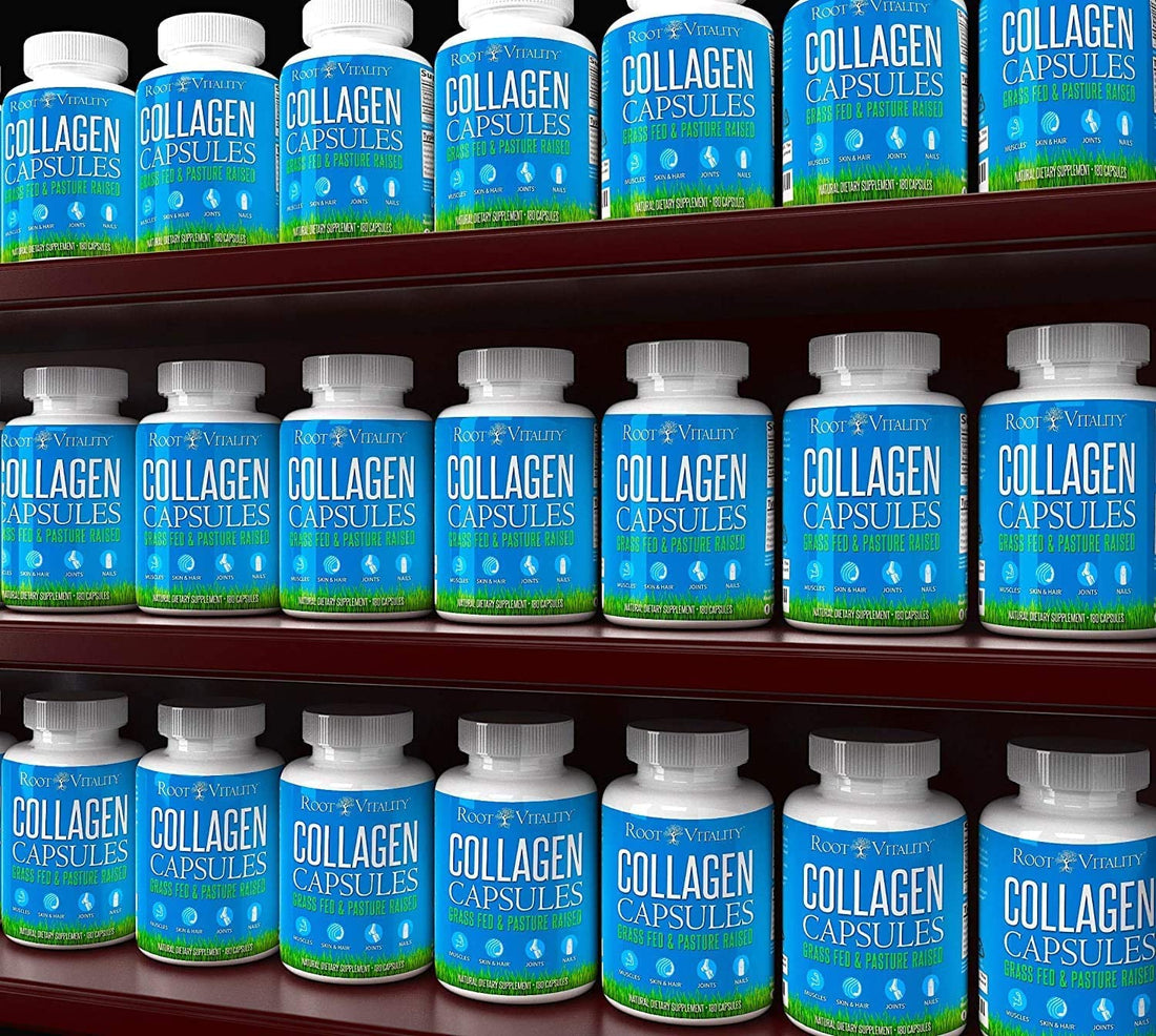 Root Vitality Collagen Peptides Capsules - Grass-Fed, Pasture-Raised Hydrolyzed Protein Supplement for Skin, Hair, & Nails - Non-GMO, Zero Sugar Daily Pills for Men & Women (180 Capsules) Root Vitality buy supplements canada