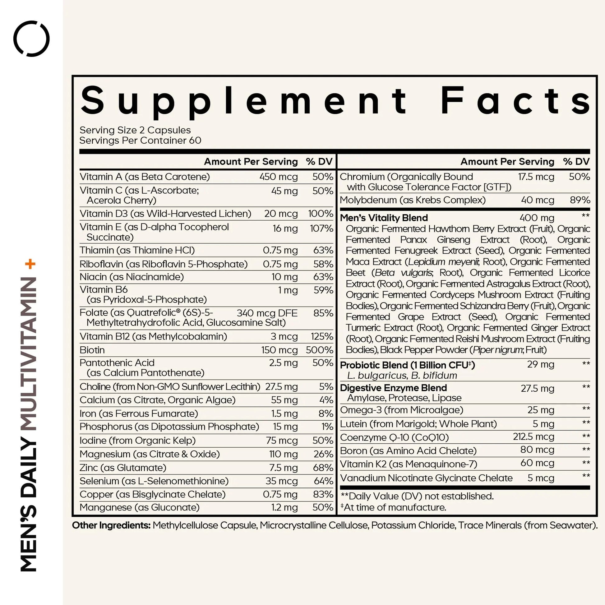 Codeage Men’s Daily Multivitamin – 25+ Essential Vitamins & Minerals, Organic Whole Foods, Probiotics, Omega-3, Zinc Codeage buy supplements canada