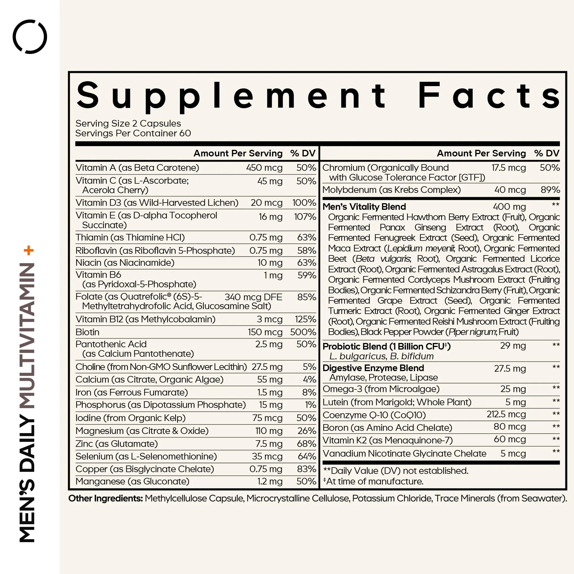 Codeage Men’s Daily Multivitamin – 25+ Essential Vitamins & Minerals, Organic Whole Foods, Probiotics, Omega-3, Zinc Codeage buy supplements canada