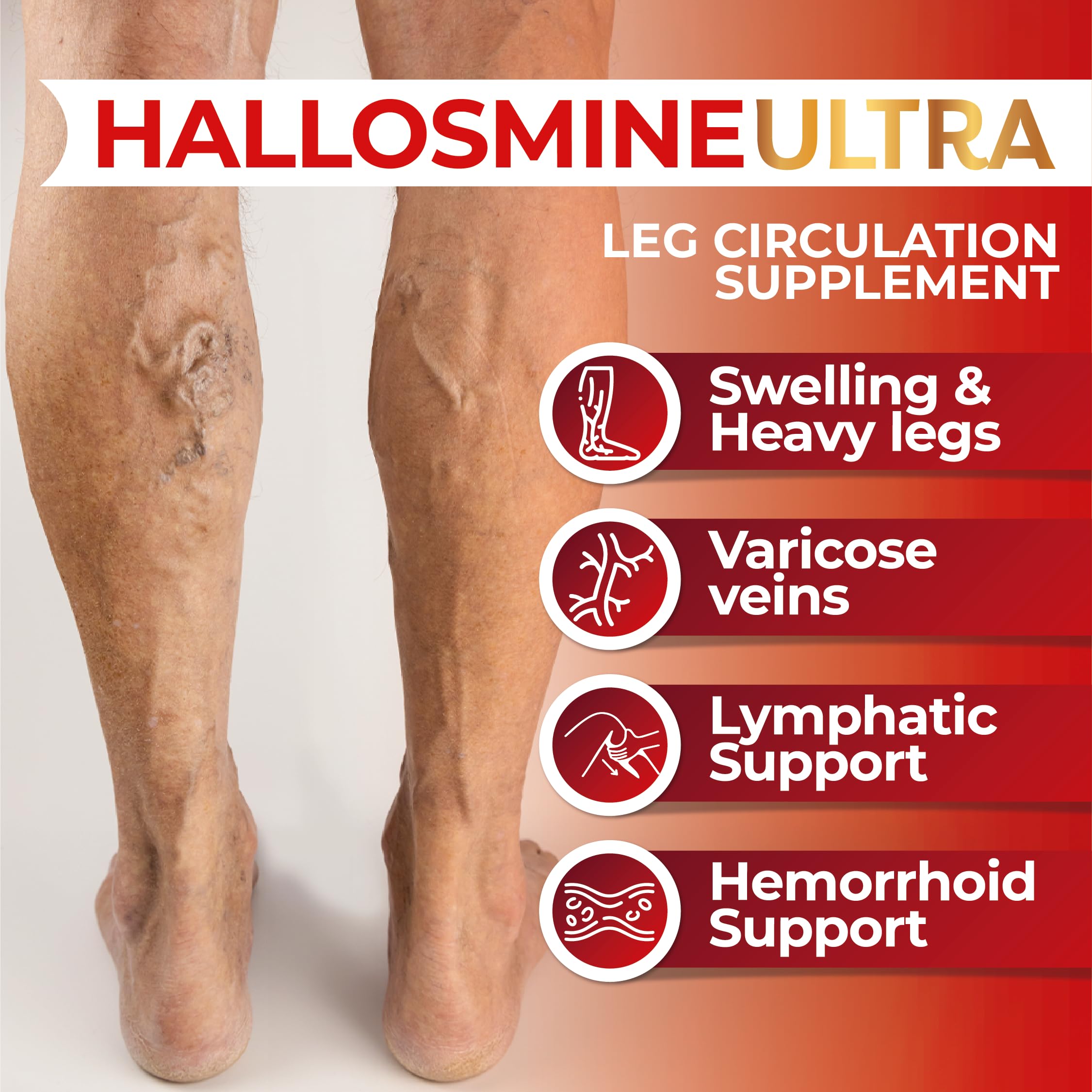 Hallosmine Ultra 650mg Diosmin Hesperidin, 60 Capsules + FREE Leg Cream with Diosmin, Hesperidin & Horse Chestnut, 4 oz | Blood Circulation & Vein Support Supplement, GMO Free, Gluten Free Hallusa Natural buy supplements canada