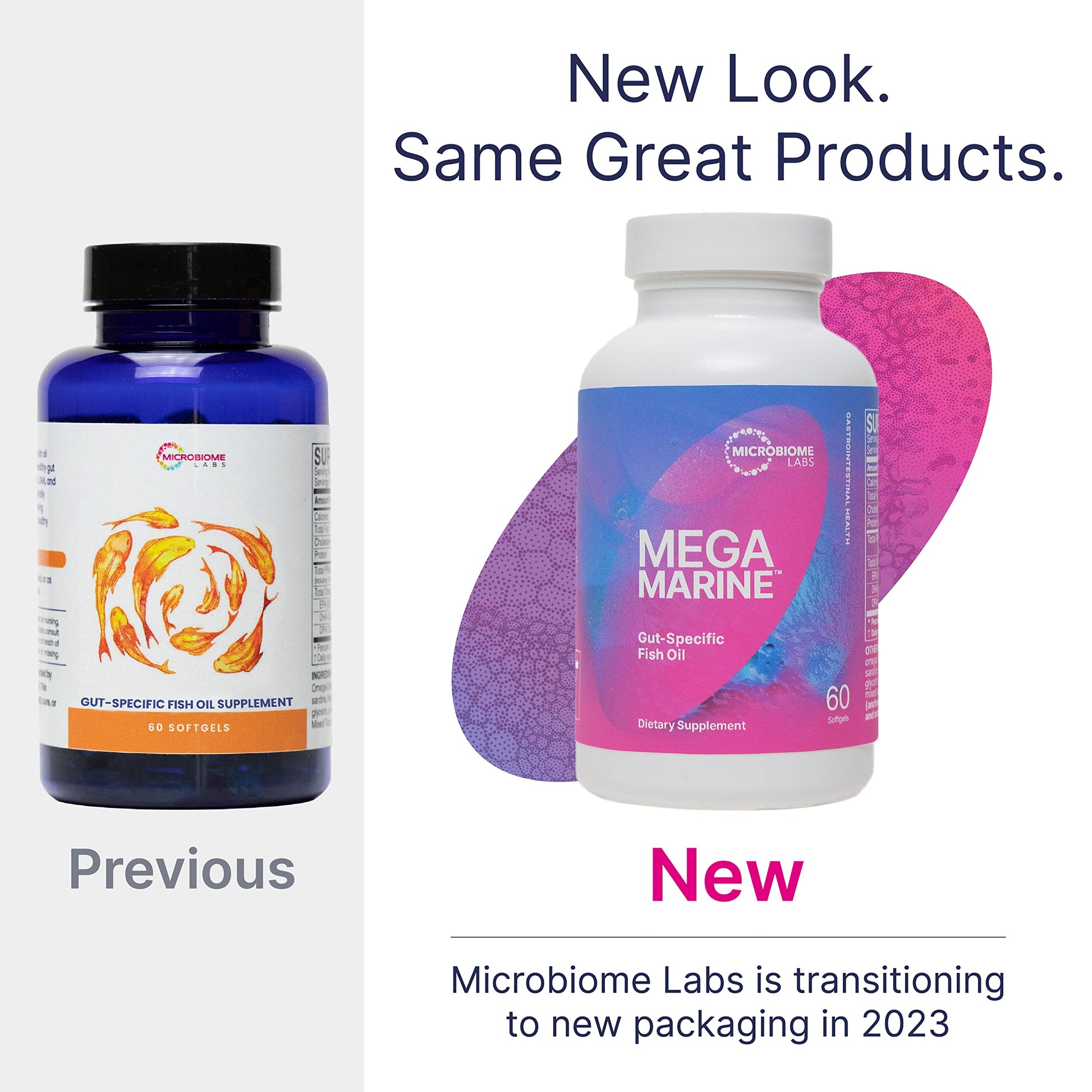 Microbiome Labs MegaMarine Omega 3 Fish Oil Supplements - Gut-Specific EPA DHA Omega 3 Supplement with DPA for Gut Health - Support Immune & Gut Barrier Function (60 Softgels) Microbiome Labs buy supplements canada