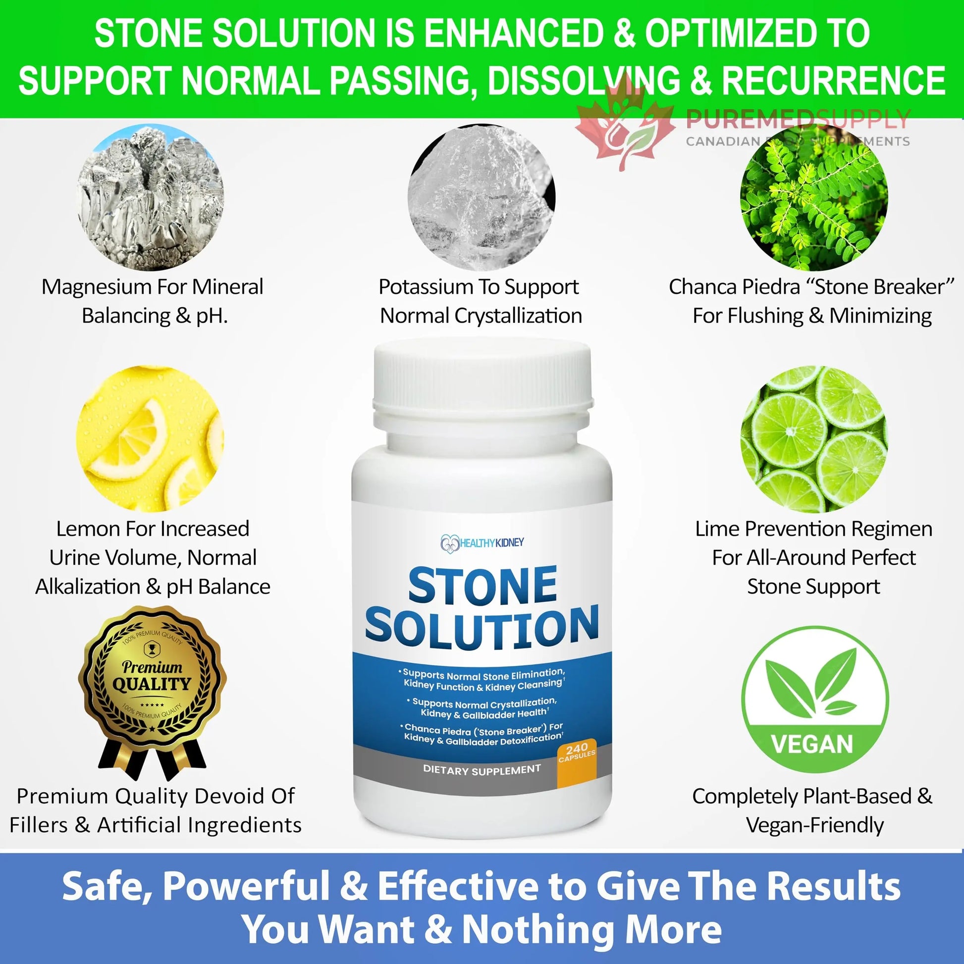 Stone Solution Capsules- Natural Dissolver, Kidney Stone Support & Kidney Cleanser Chanca Piedra Stone Breaker Gallbladder Cleanse, Flush & Stop Recurrence, Stone Relief 60 Servings Kidney Restore buy supplements canada