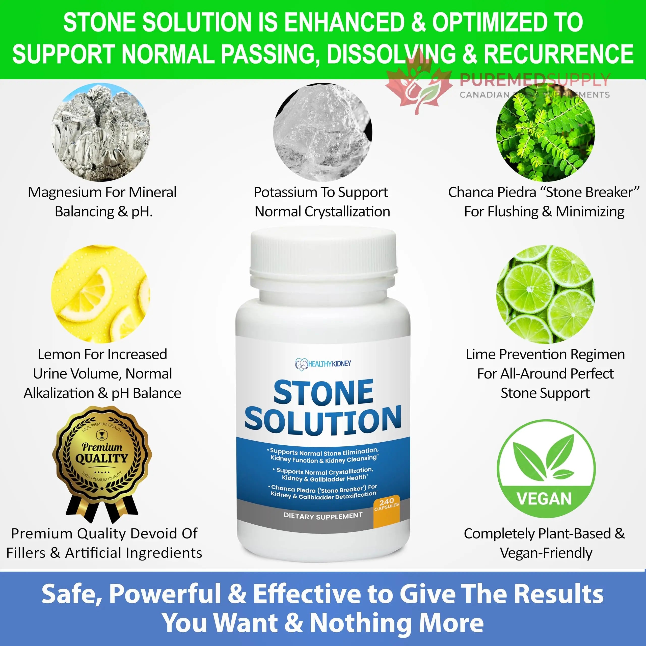Stone Solution Capsules- Natural Dissolver, Kidney Stone Support & Kidney Cleanser Chanca Piedra Stone Breaker Gallbladder Cleanse, Flush & Stop Recurrence, Stone Relief 60 Servings Kidney Restore buy supplements canada