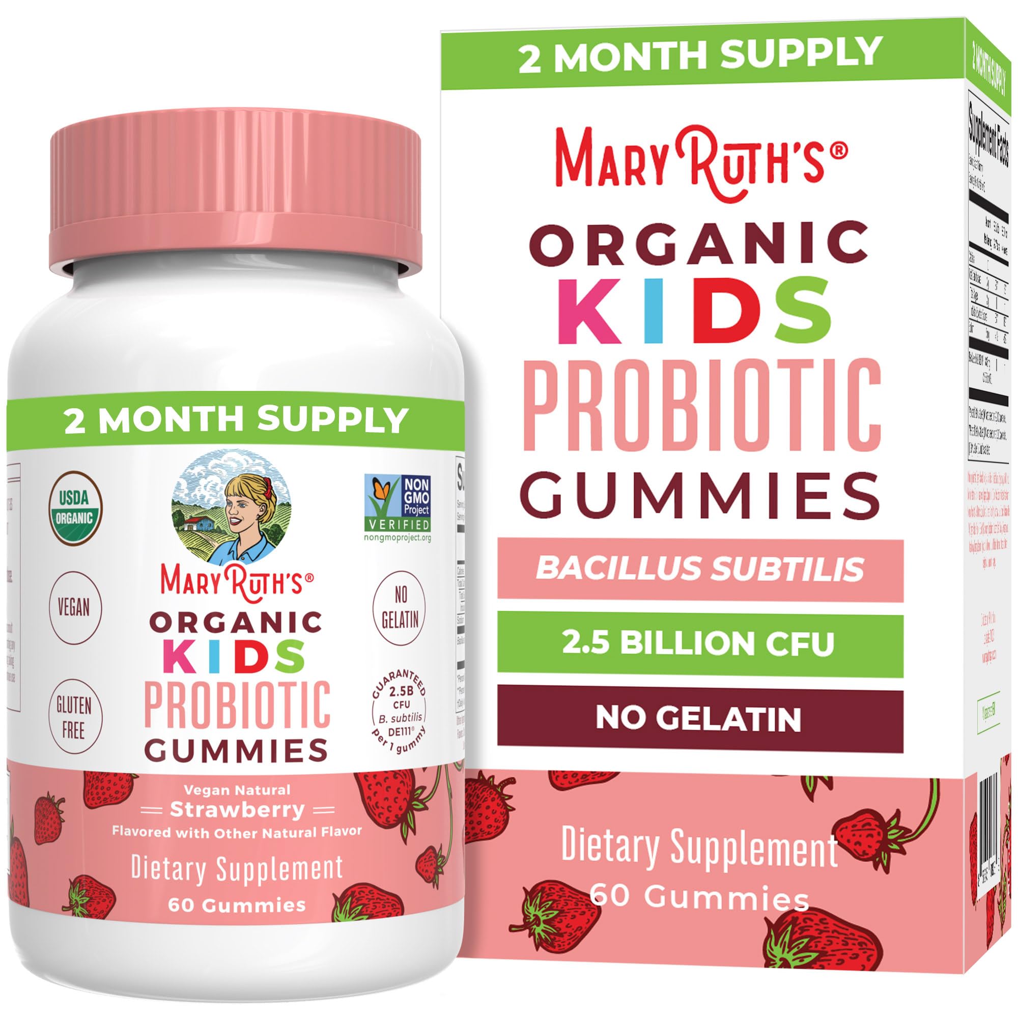 MaryRuth Organics Kids Probiotics for Digestive Health | USDA Probiotic Gummies | 2 Month Supply | Kids Probiotics | Immune Support | Gut Health Supplement | Vegan | Non-GMO | Gluten Free | 60 Count MARYRUTH'S buy supplements canada