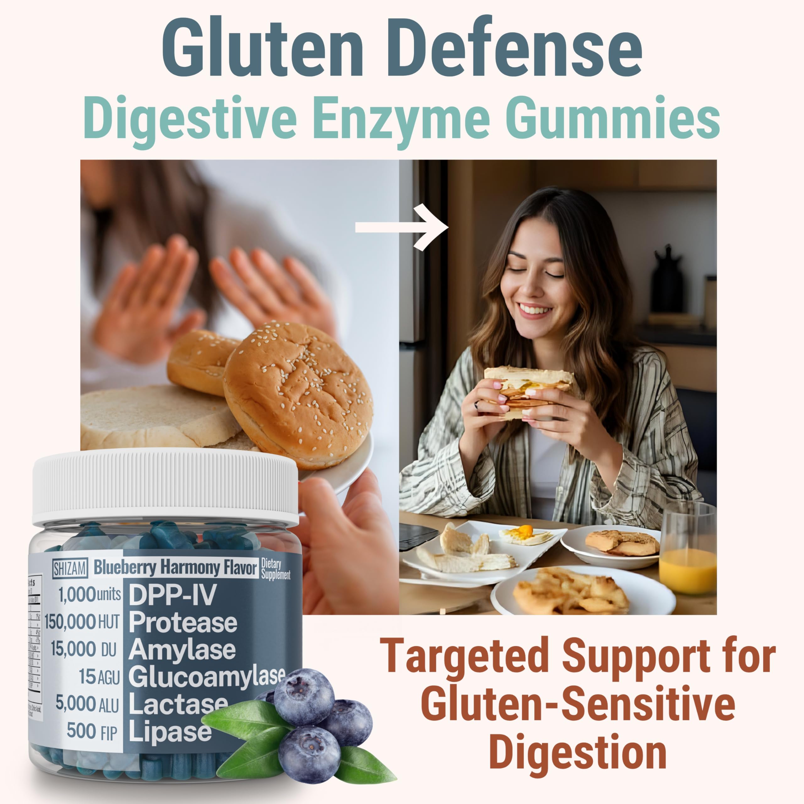 Gluten & Lactase Digestive Enzyme Gummies – Lactase Pancreatic Enzymes with DPP‑IV Lipase Gluco‑Amylase Lactase, Drops Chewables Capsules Pills Powder Supplement Alt, Pancreatic Support, for Kids SHIZAM buy supplements canada