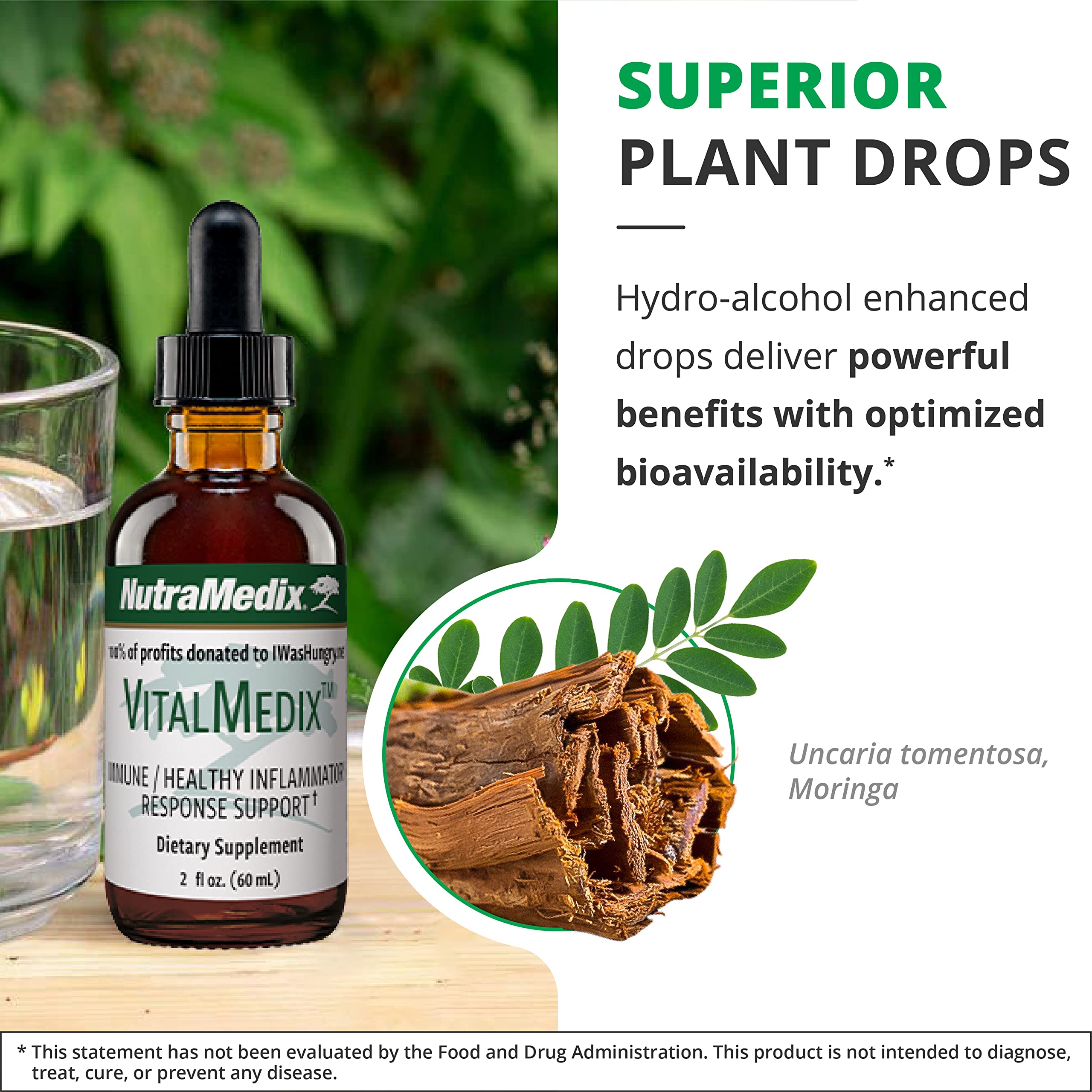 NutraMedix VitalMedix - Cat's Claw & Moringa Plant Extract - Daily Energy Supplement for Immune Health & Overall Vitality - Rich in Vitamins & Minerals (2oz) NutraMedix buy supplements canada