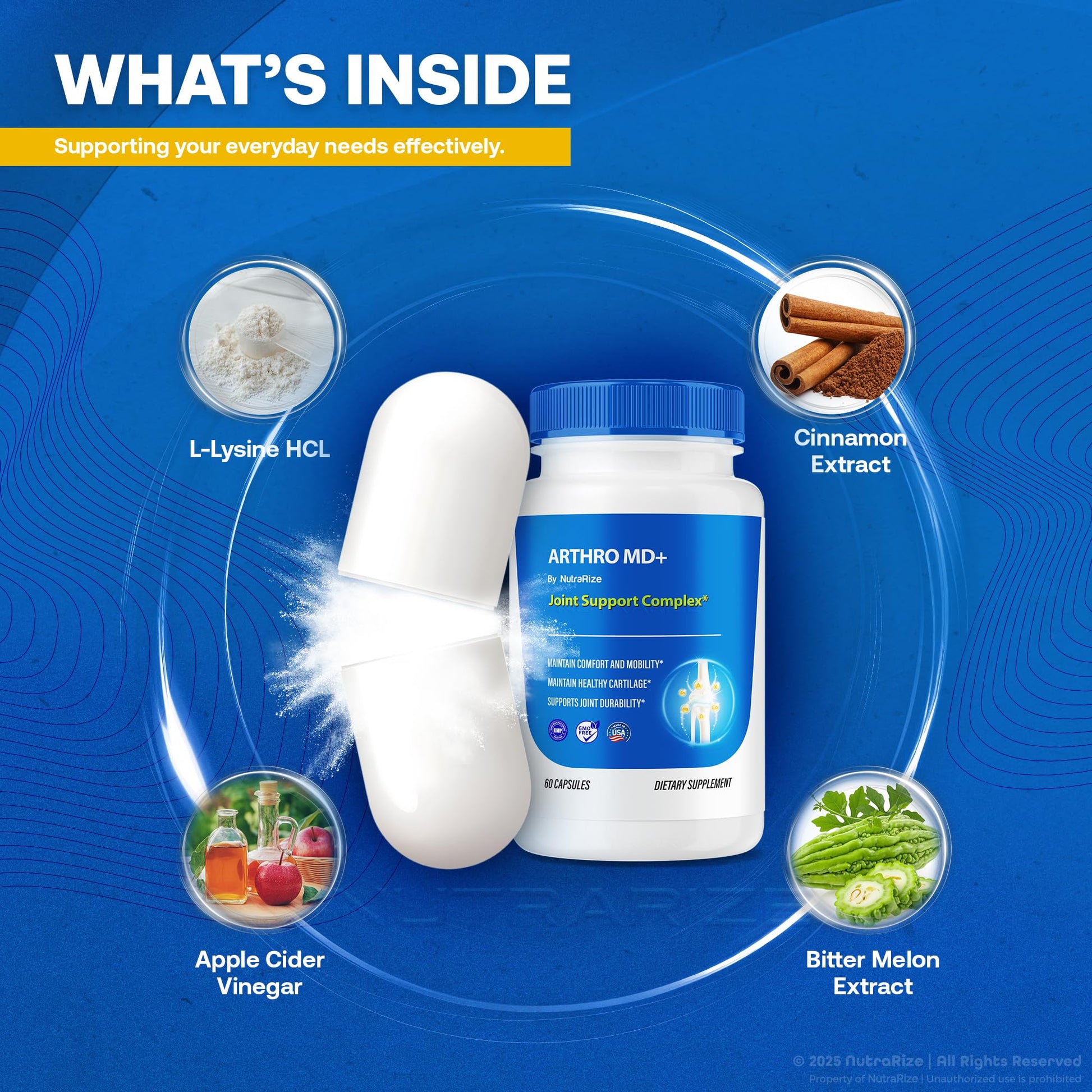 NutraRize (3 Pack) Arthro MD+ Capsules, Official Arthro MD Joint Support, All Natural Formula to Support Flexibility and Mobility, Premium Pills for Healthy Joints, Arthro M D Review (180 Capsules) NutraRize buy supplements canada