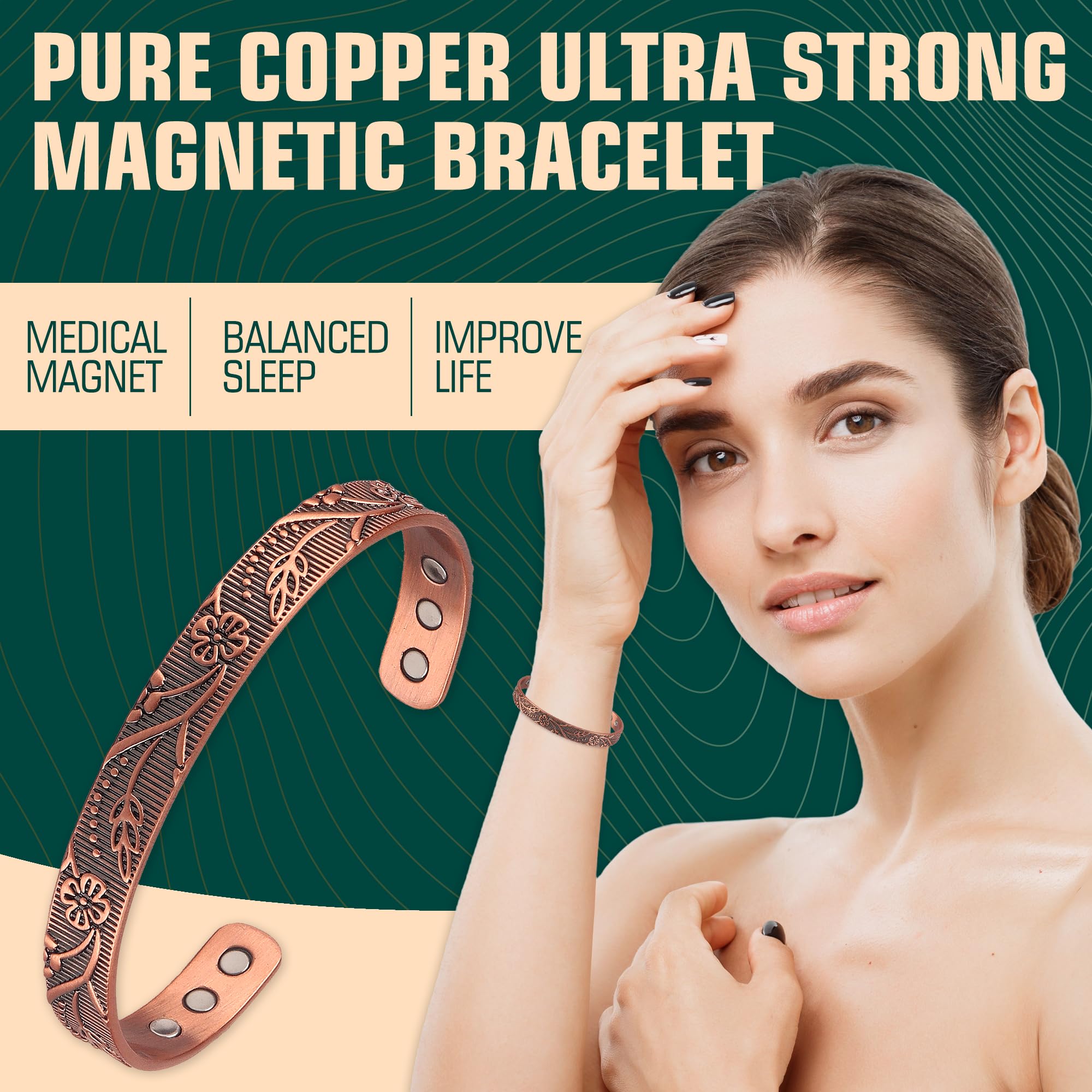 FASCIO Copper Bracelets and Copper Ring for Women Men,Adjustable Magnetic Lymphatic FASCIO buy supplements canada