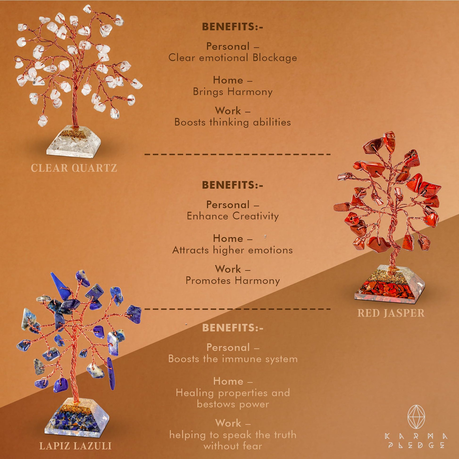 Crystal Tree Tree of Life 7 Chakra Healing Crystals & Stones for Positive Energy, Good Luck Gifts KARMAPLEDGE buy supplements canada
