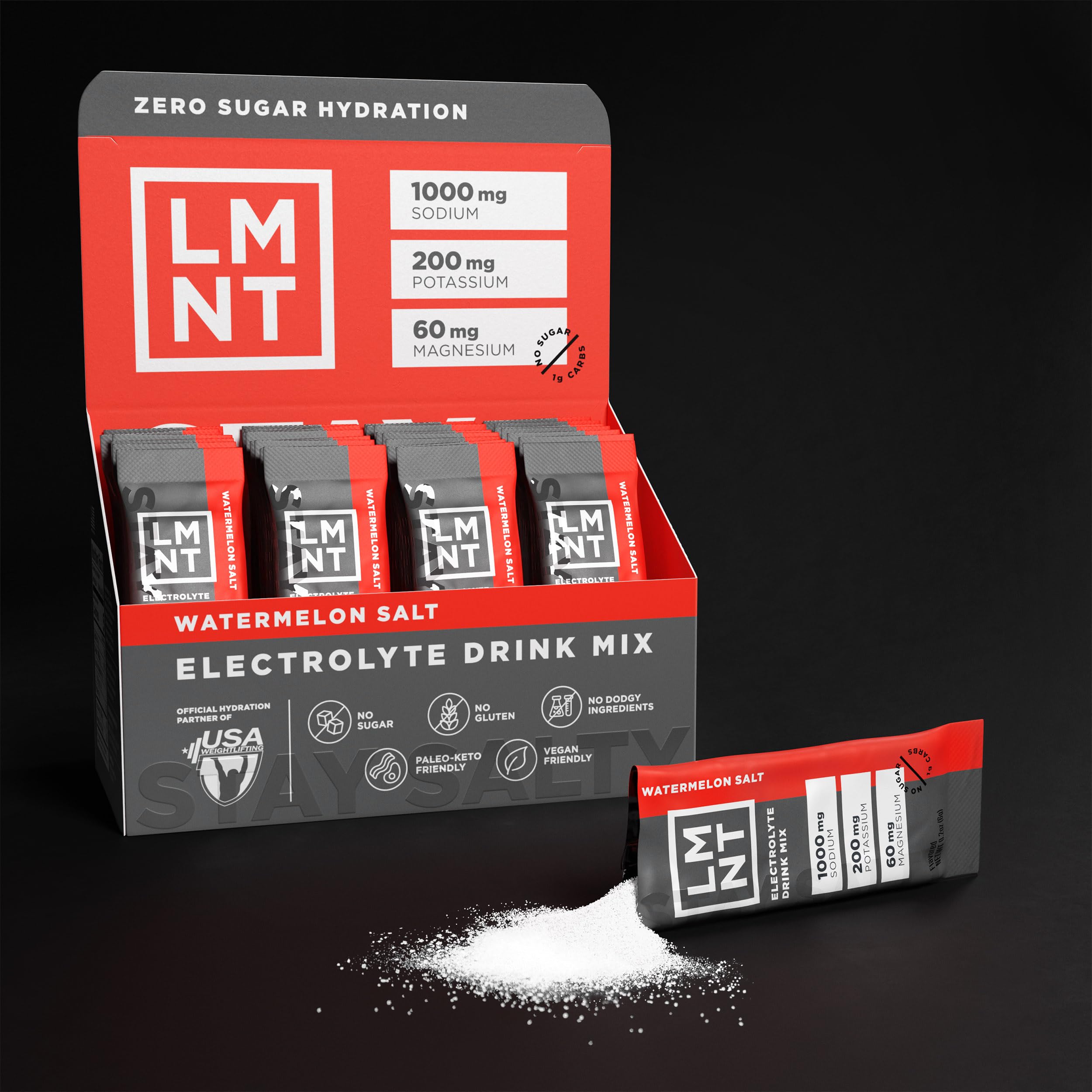 LMNT Zero Sugar Electrolytes - Watermelon Salt | Drink Mix | 30-Count Drink LMNT buy supplements canada