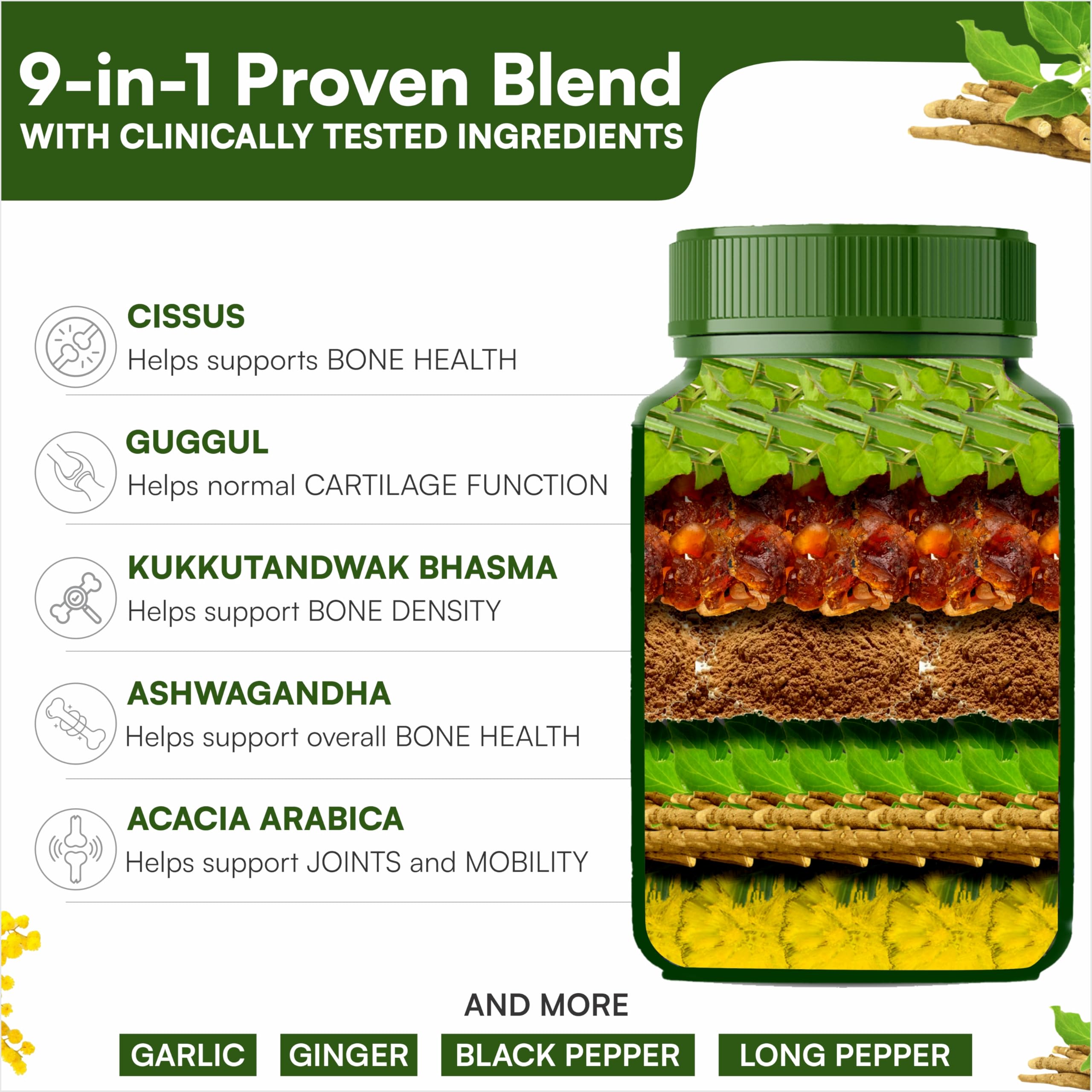 SHREE DHANWANTRI HERBALS SDH Bonartho | Bone & Joint Support Supplement | Move with Comfort & Ease | 60 Caps (1 Mon Supply) SHREE DHANWANTRI HERBALS buy supplements canada