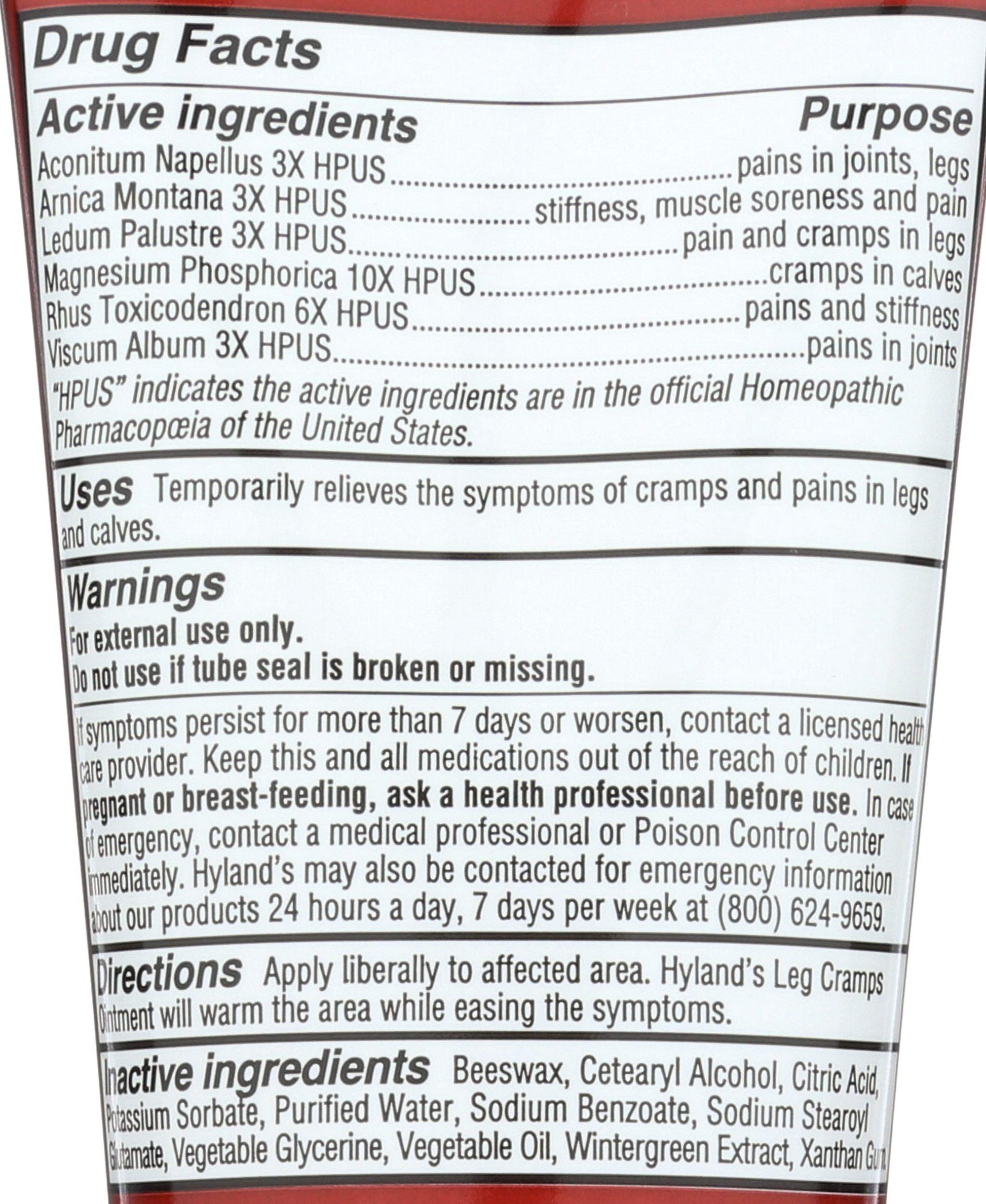 Hylands Homeopathic Leg Cramps - Ointment - 2.5 oz Hyland's buy supplements canada