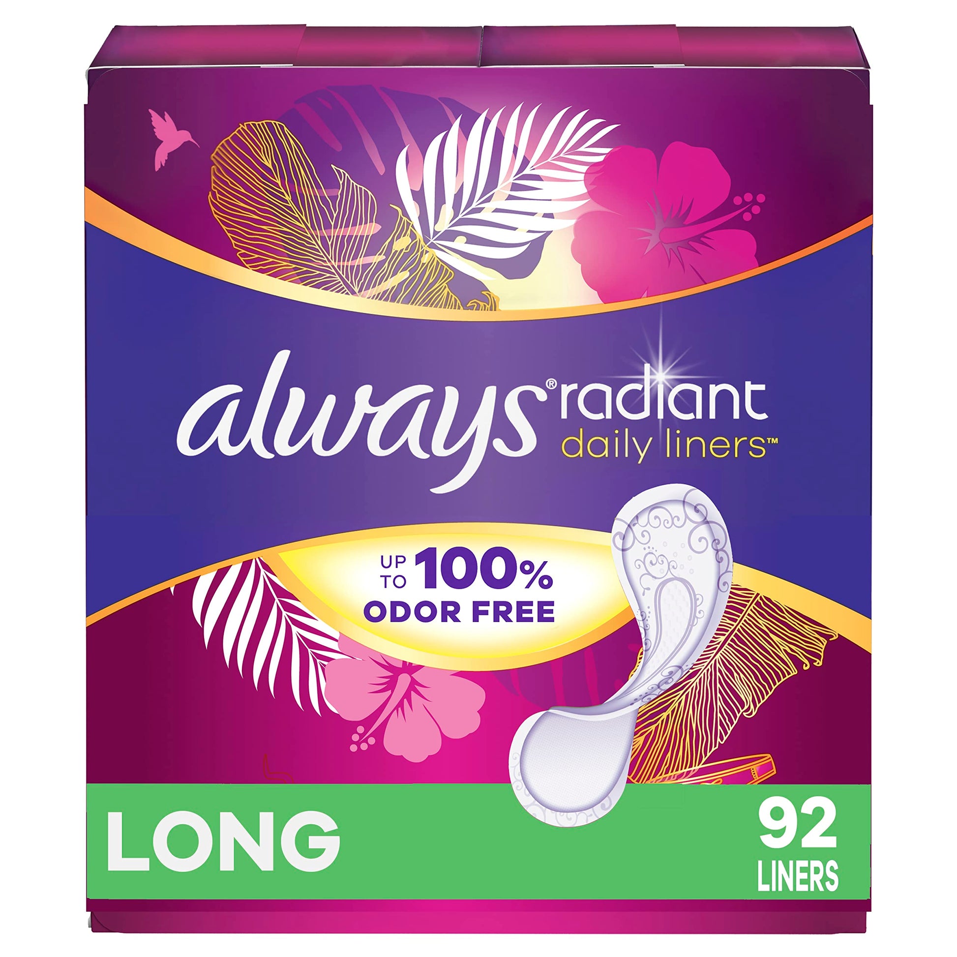 Always Radiant Daily Liners Long Absorbency, Up to 100% Odor-free, 92 Count Always buy supplements canada