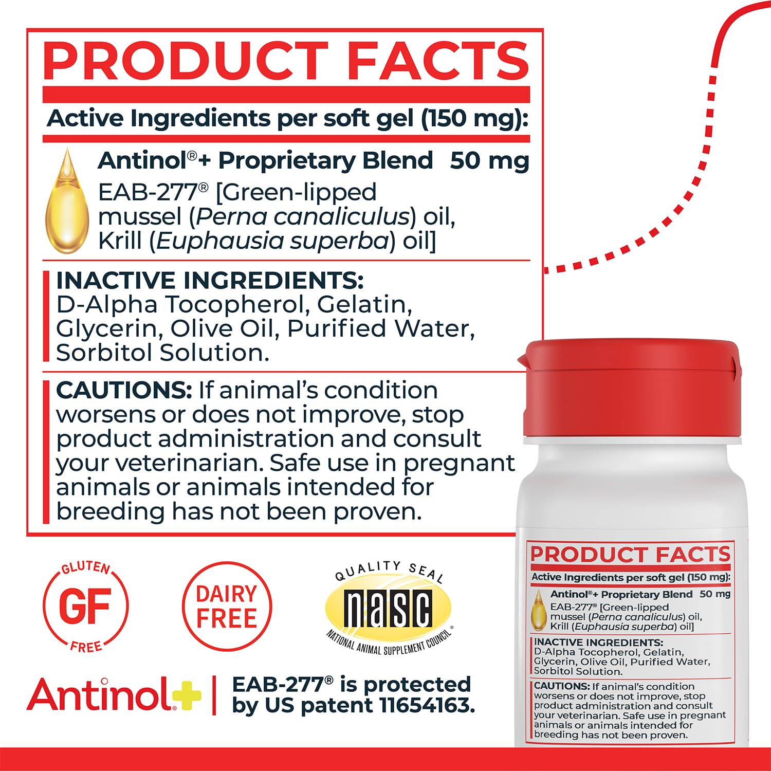 Antinol Plus, Mobility, Hip, and Joint Supplement for Dogs, Green-Lipped Mussels and Krill Oil - Dog Joint Supplement, Better and Faster Than Glucosamine and Chondroitin, 120 Soft Gels Antinol buy supplements canada