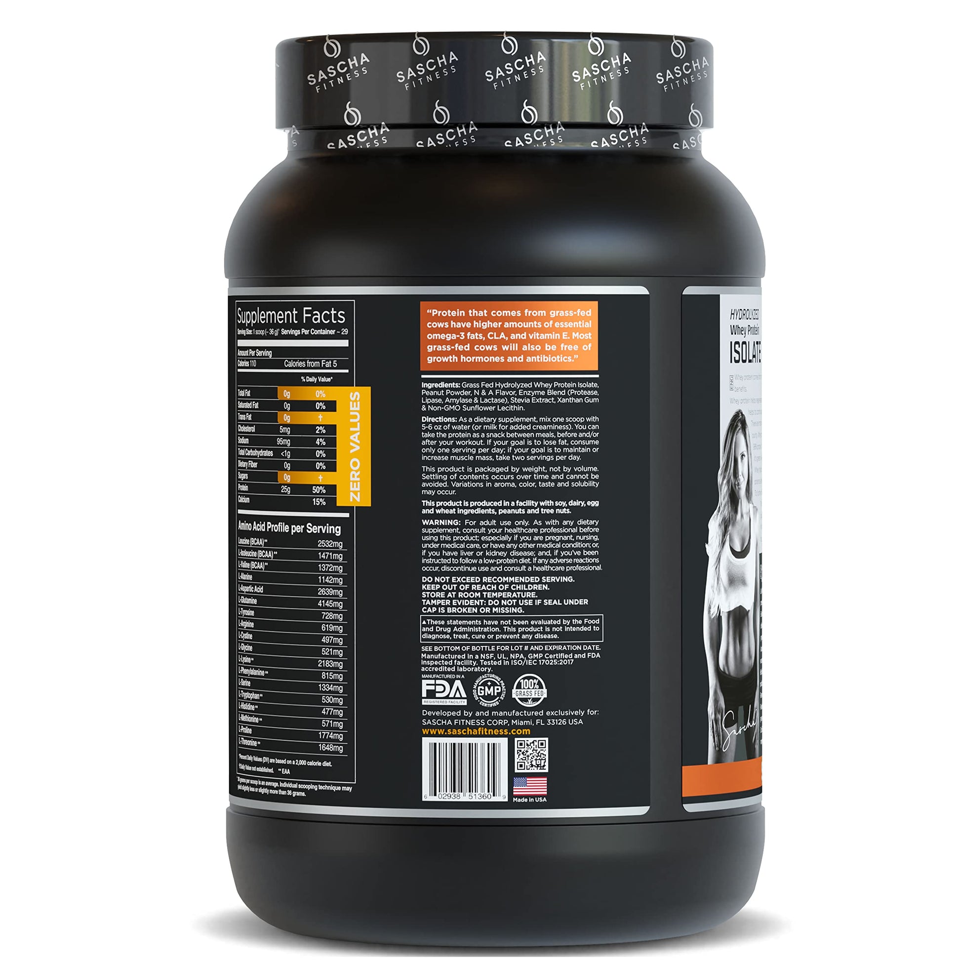SASCHA FITNESS Hydrolyzed Whey Protein Isolate,100% Grass-Fed ,2.3 Pounds SASCHA FITNESS buy supplements canada