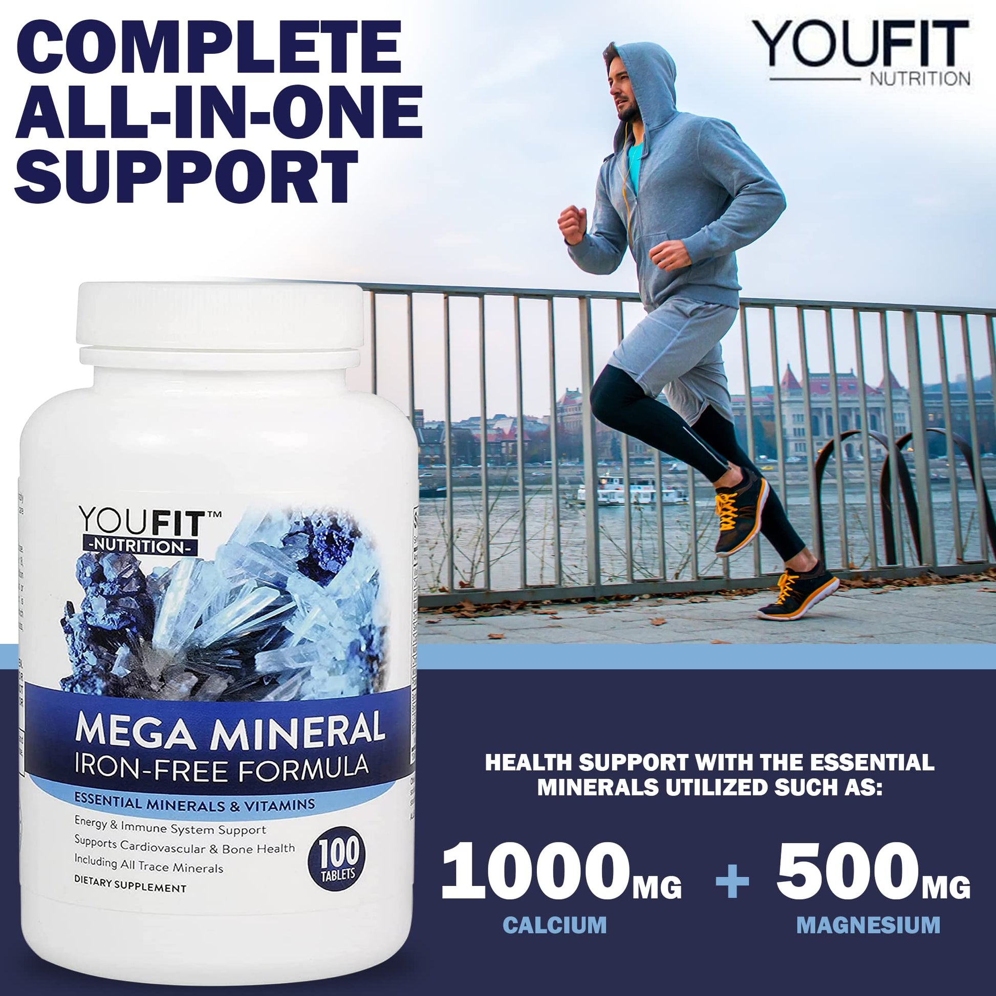 Mega Minerals Supplement by Youfit Nutrition | Trace Minerals | Premium Formula with Source of Minerals and Immune Health Support | Iron Free | All in One YouFit Nutrition buy supplements canada