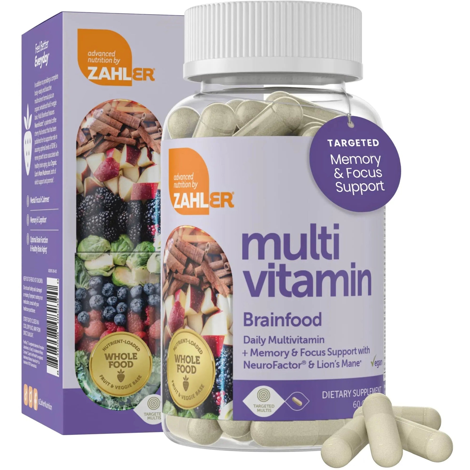 Zahler - Multivitamin Brain Supplement (60 Count) Kosher Brainfood Capsules for Adults with Neuro Factor & Lion's Mane Zahler buy supplements canada