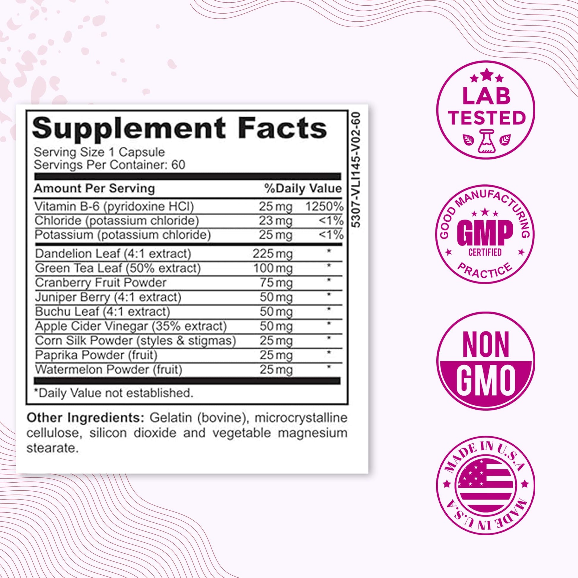 Water Retention Pills for Women Bloating Relief with Vitamin B6, Dandelion & Green Tea Natural LADYME WOMEN'S HEALTH buy supplements canada