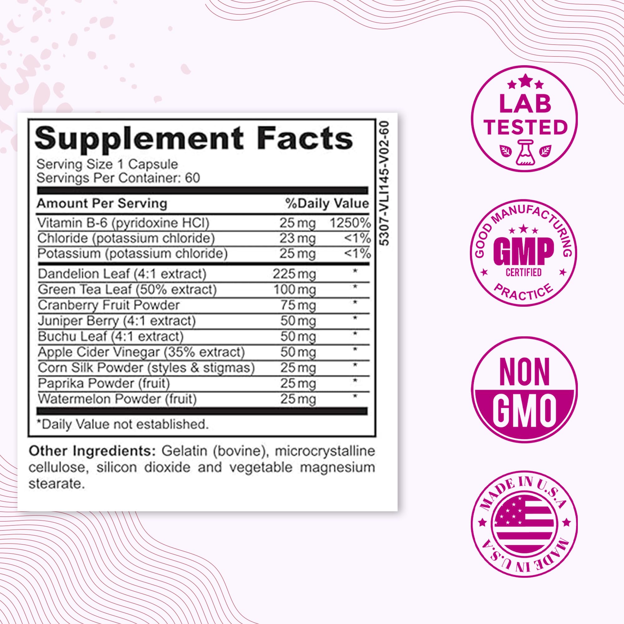 Water Retention Pills for Women Bloating Relief with Vitamin B6, Dandelion & Green Tea Natural LADYME WOMEN'S HEALTH buy supplements canada