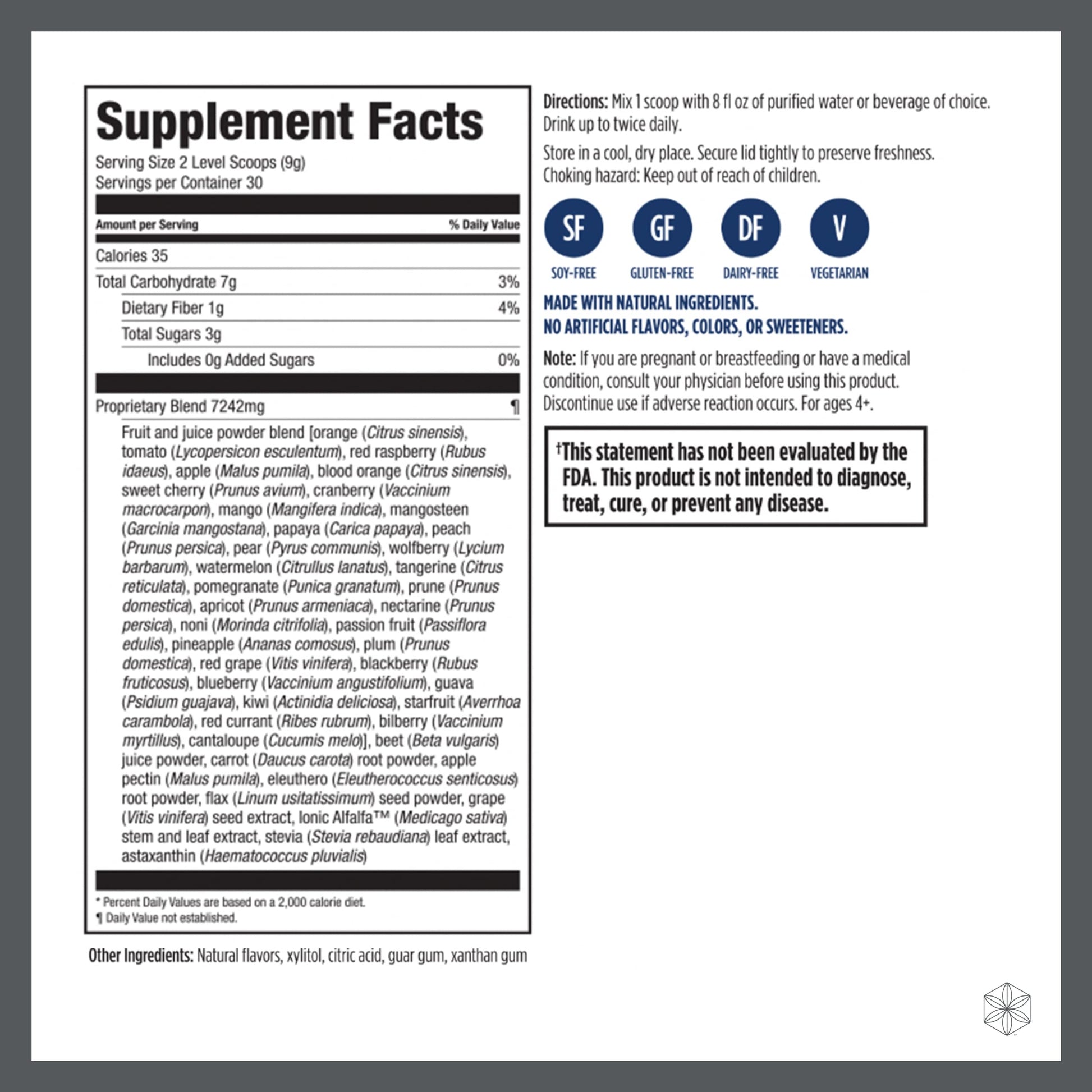 Isagenix Fruits - Phytonutrient & Superfruits Drink Mix - Health Support Supplement Isagenix buy supplements canada