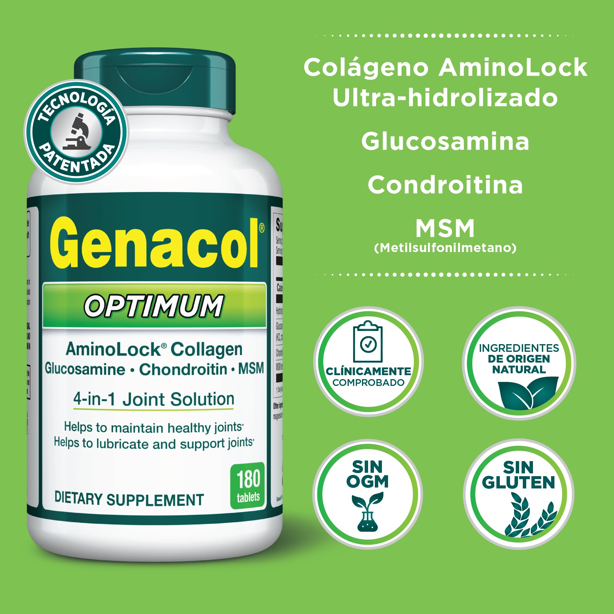 Genacol Optimum – Glucosamine, Chondroitin, MSM & Ultra-Hydrolyzed Collagen, Joint Support Tablets, 180 Count (60-Day Supply) Genacol buy supplements canada