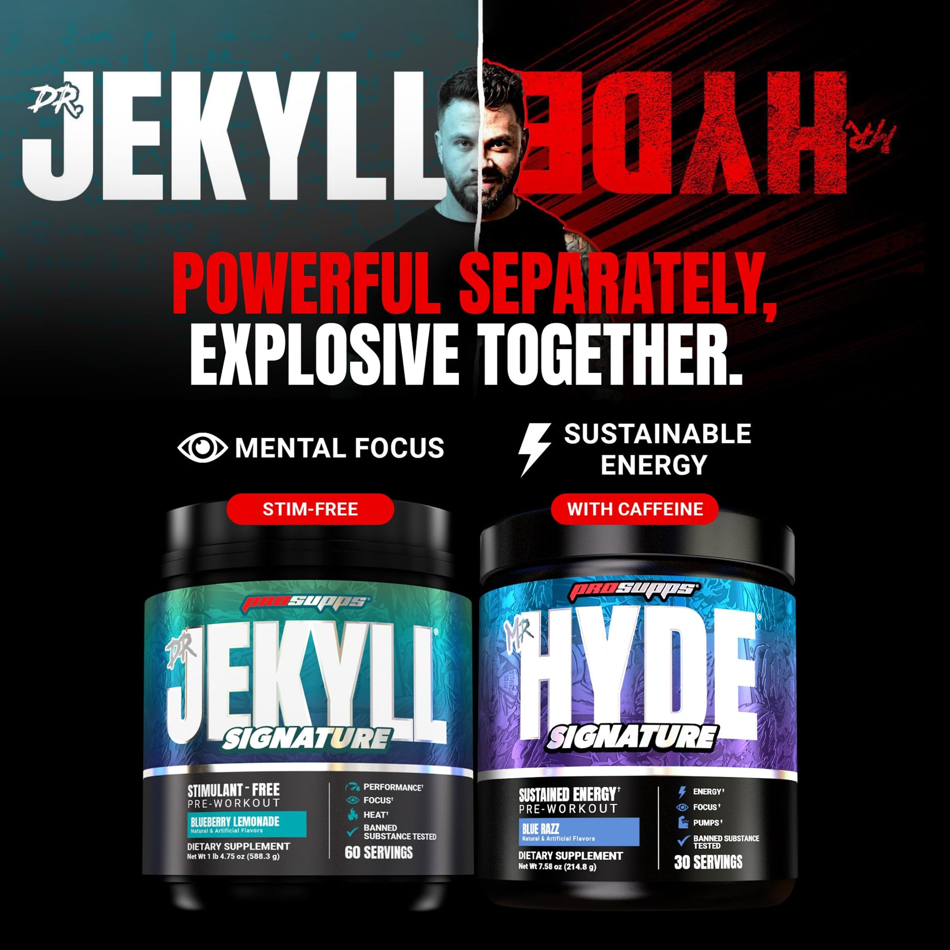 ProSupps Mr. Hyde Signature Pre Workout Powder with Creatine, Beta Alanine & Caffeine - Performance, Energy & Endurance - Clean Fitness & Gym Supplements for Men & Women = ProSupps buy supplements canada