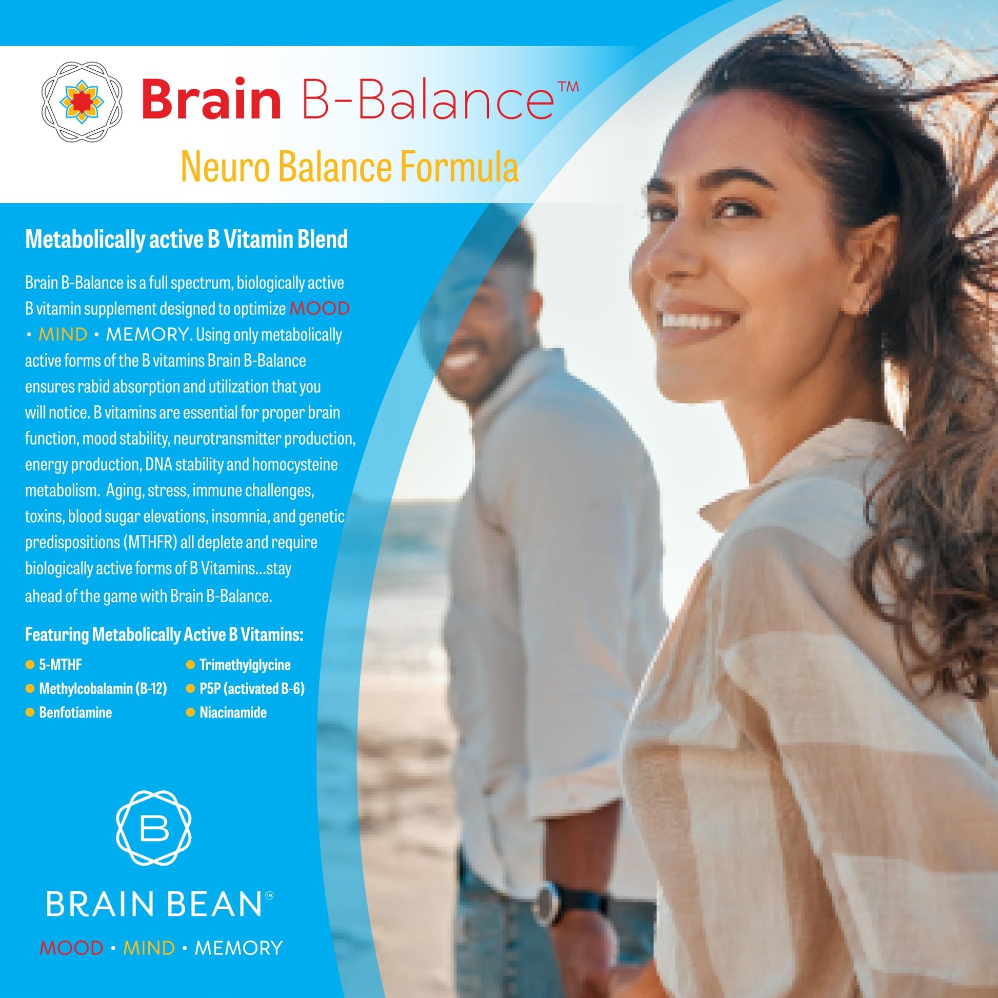 Brain B Balance: Methylated Multivitamin - Methylated B Complex Neurobalance Formula - Methylfolate Supports Mood Brain Bean buy supplements canada