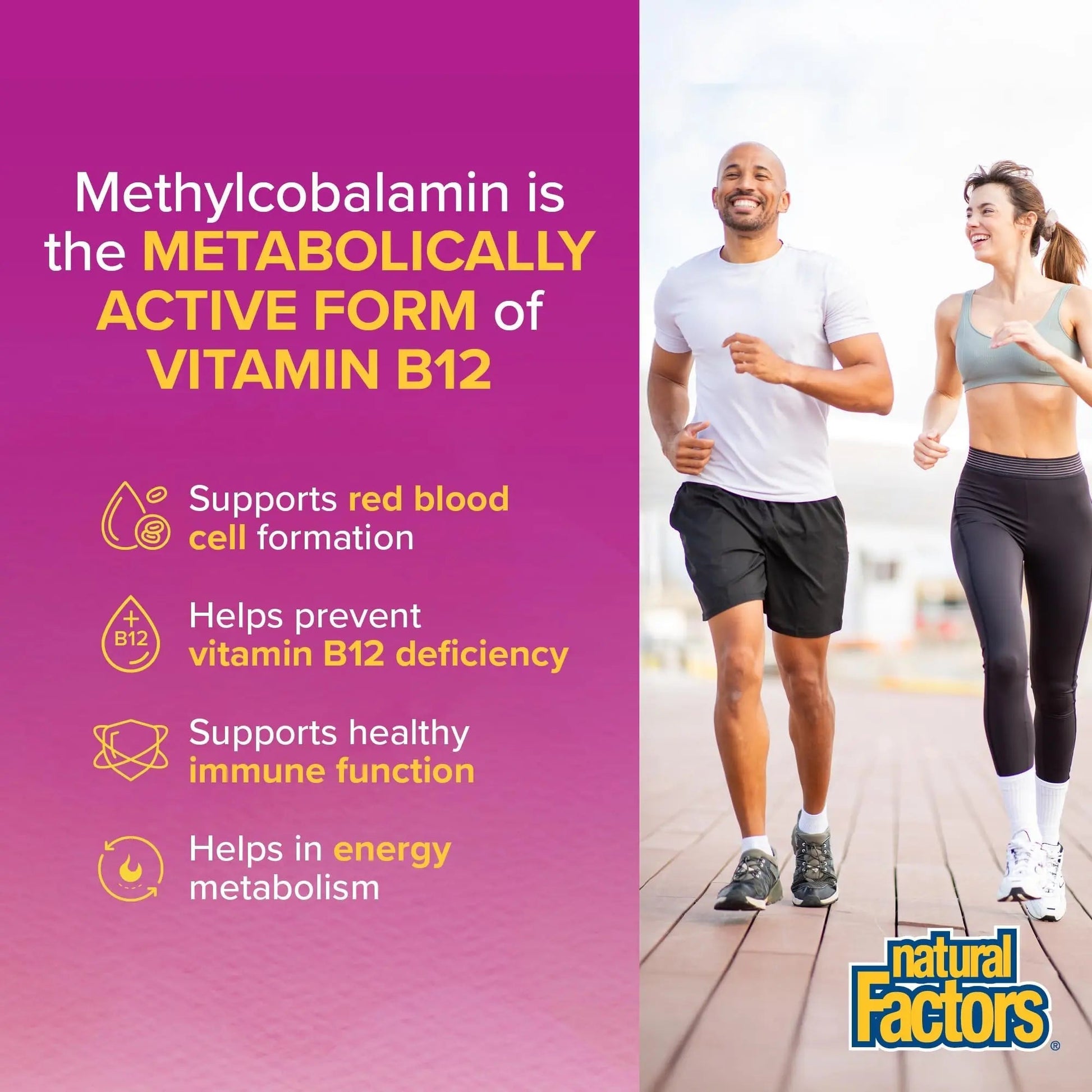 Natural Factors B12 Methylcobalamin, 10,000 mcg, Cherry, 30 Chewable Tablets Natural Factors buy supplements canada