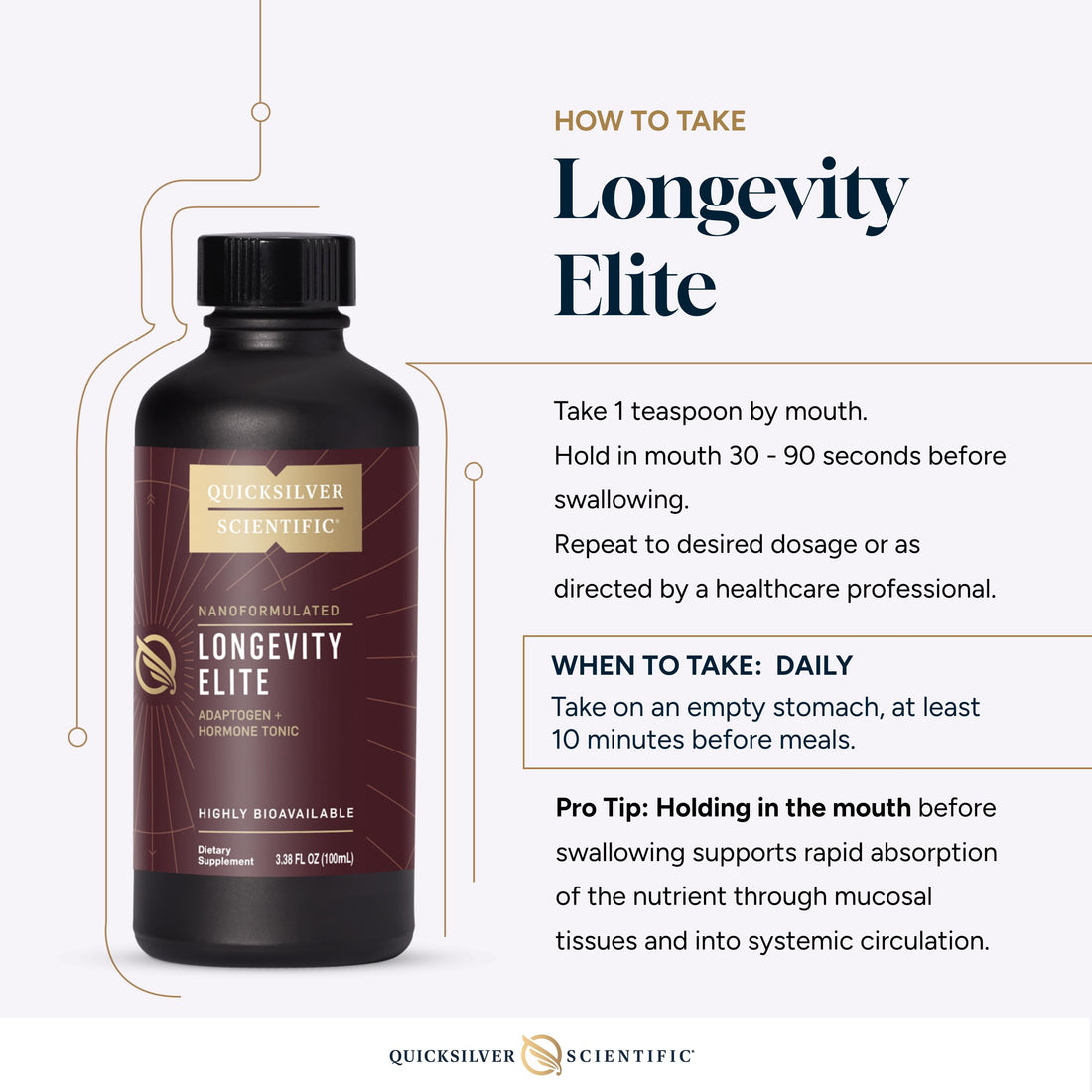 Quicksilver Scientific Longevity Elite - Liposomal Adaptogen + Pregnenolone Tonic - Herbal Supplements Designed for Age Optimization Support While Targeting AMPK, Sirtuins + Telomeres (100ml) Quicksilver Scientific buy supplements canada