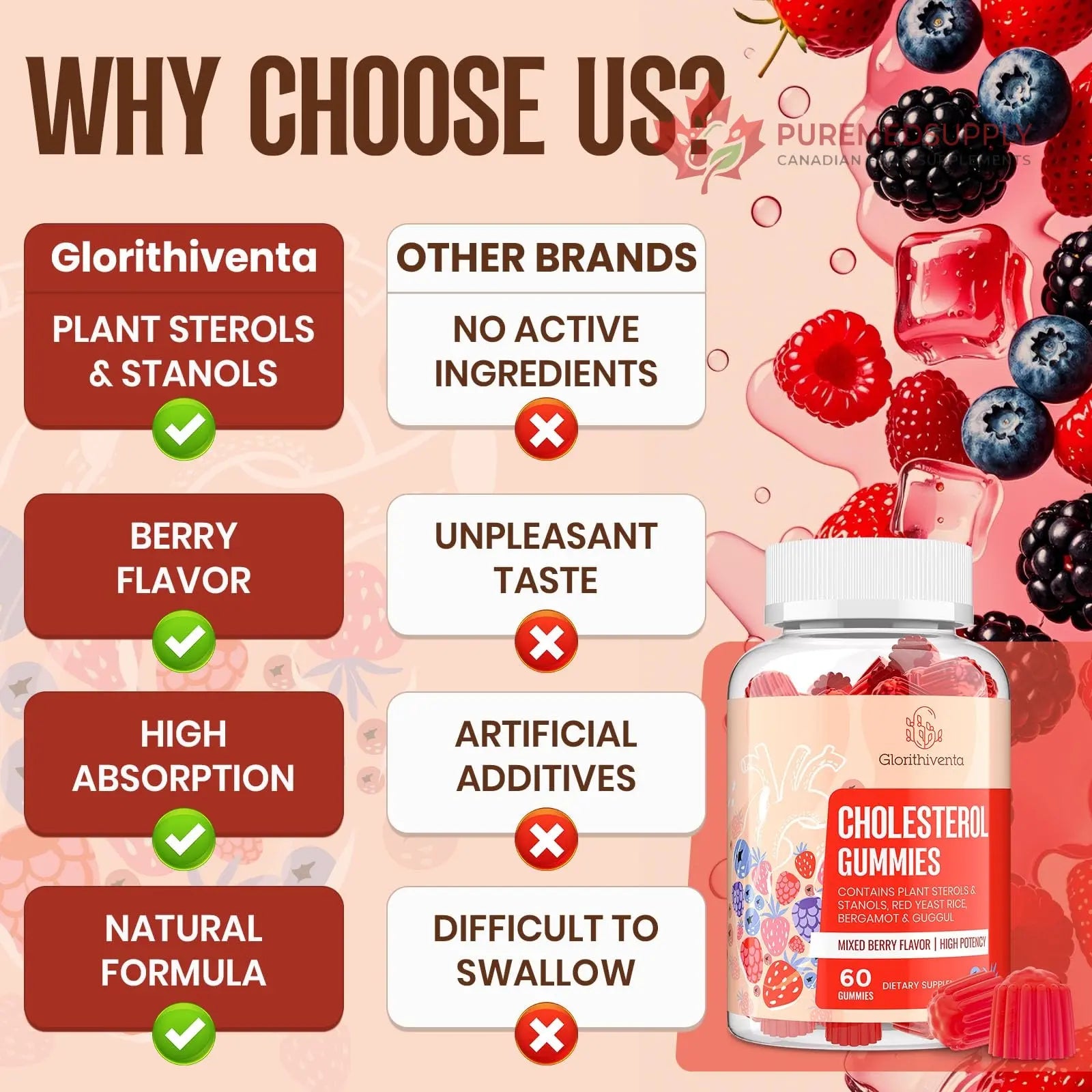 Glorithiventa Cholesterol & Booty Gummies Supplement Bundle - Plant Sterols & Stanols + CurvaBoost BBL Herb Blend & Creatine Monohydrate - Cholesterol Normal Level, Booty, Curves & Energy Glorithiventa buy supplements canada