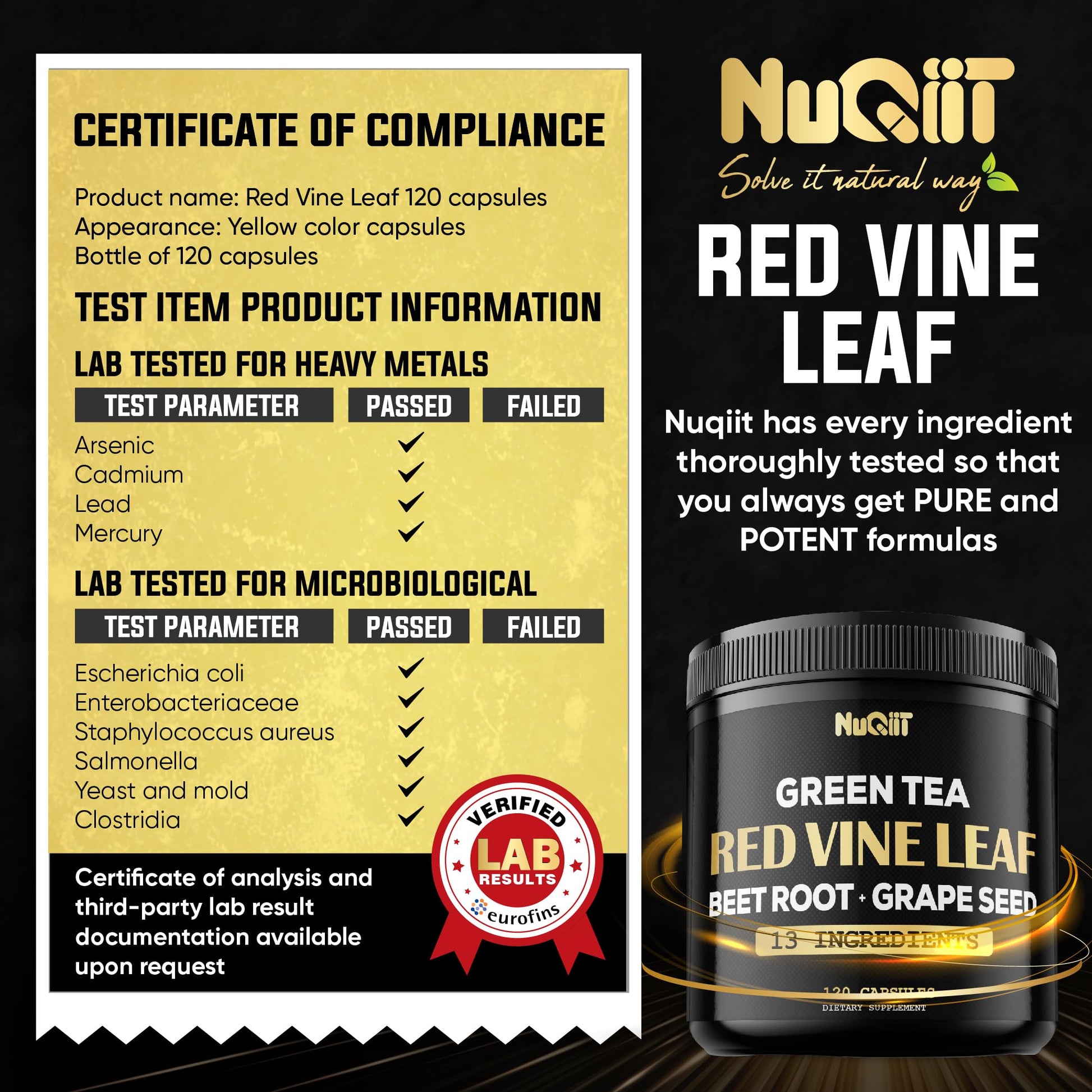 Red Vine Leaf Extract 15000mg Beet Root 3000mg Organic Green Tea 3000mg Supplement & More - Support Heart Health, Strength, Immune System & Body Management - 120 Vegan Capsules for 2-Month Supply NUQIIT buy supplements canada