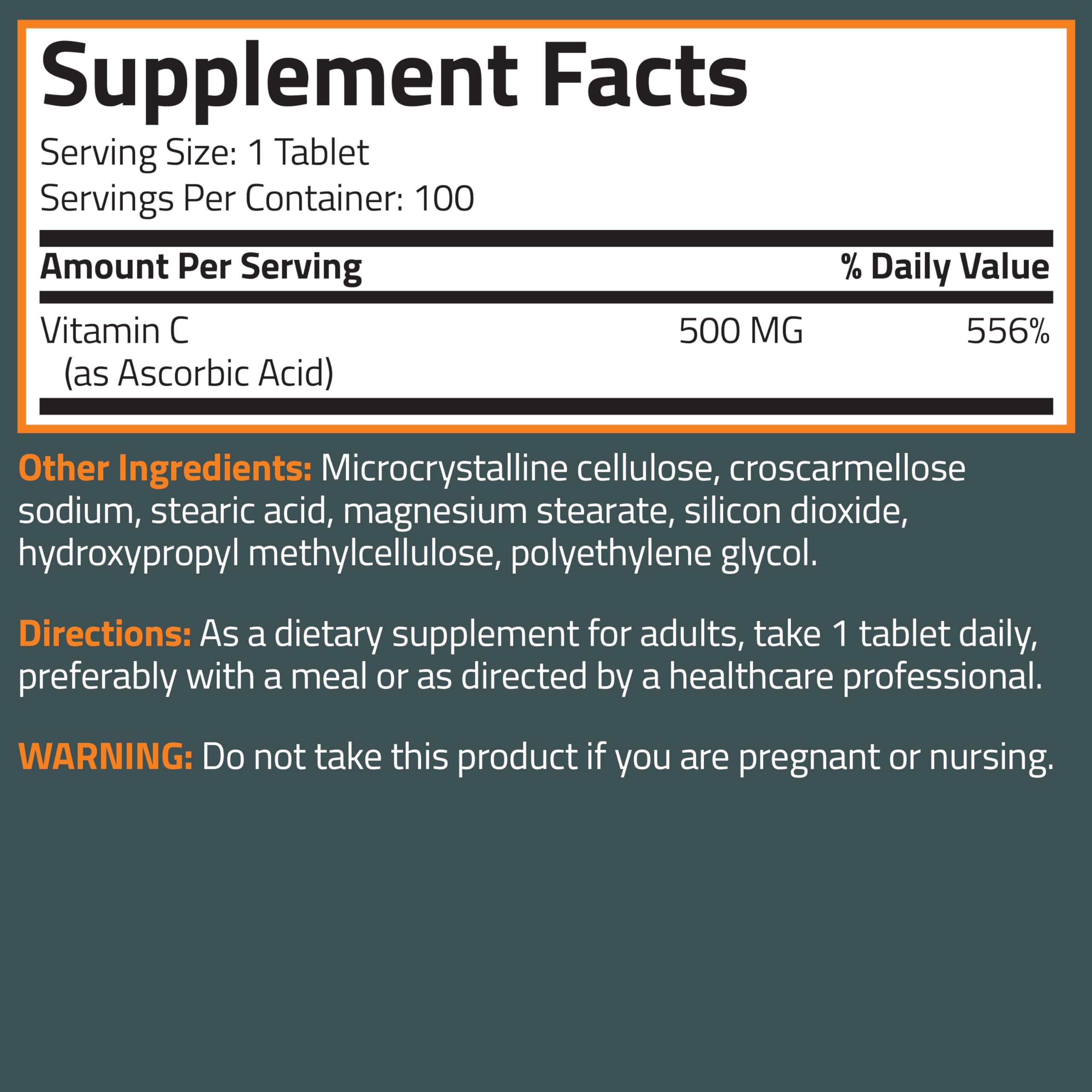 Bronson Vitamin C 500 MG Supports a Healthy Immune System & Antioxidant Protection, Non-GMO, 250 Vegetarian Tablets Bronson buy supplements canada