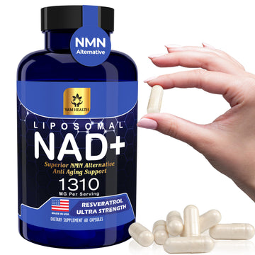 YAM Health Liposomal NAD Nicotinamide Riboside Equivalent with Trans-Resveratrol 300mg, Premium Halal NAD Supplement for Energy Metabolism, DNA Repair and Longevity, Vegan, Non-GMO (60 Count) YAM Health buy supplements canada