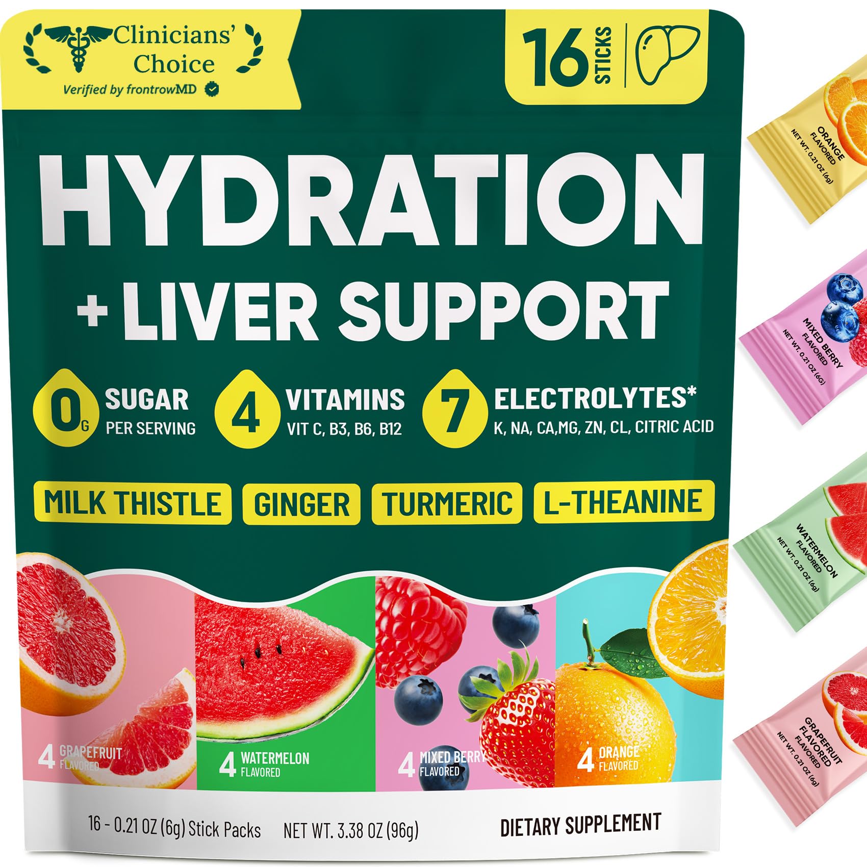 Venture Pal Hydration Packets + Liver Support- Liquid Daily IV Electrolyte Powder Packets with 7 Electrolytes & 5 Vitamins, Milk Thistle + L-Theanine | Sugar-Free Venture Pal buy supplements canada