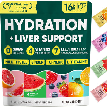 Venture Pal Hydration Packets + Liver Support- Liquid Daily IV Electrolyte Powder Packets with 7 Electrolytes & 5 Vitamins, Milk Thistle + L-Theanine | Sugar-Free Venture Pal buy supplements canada